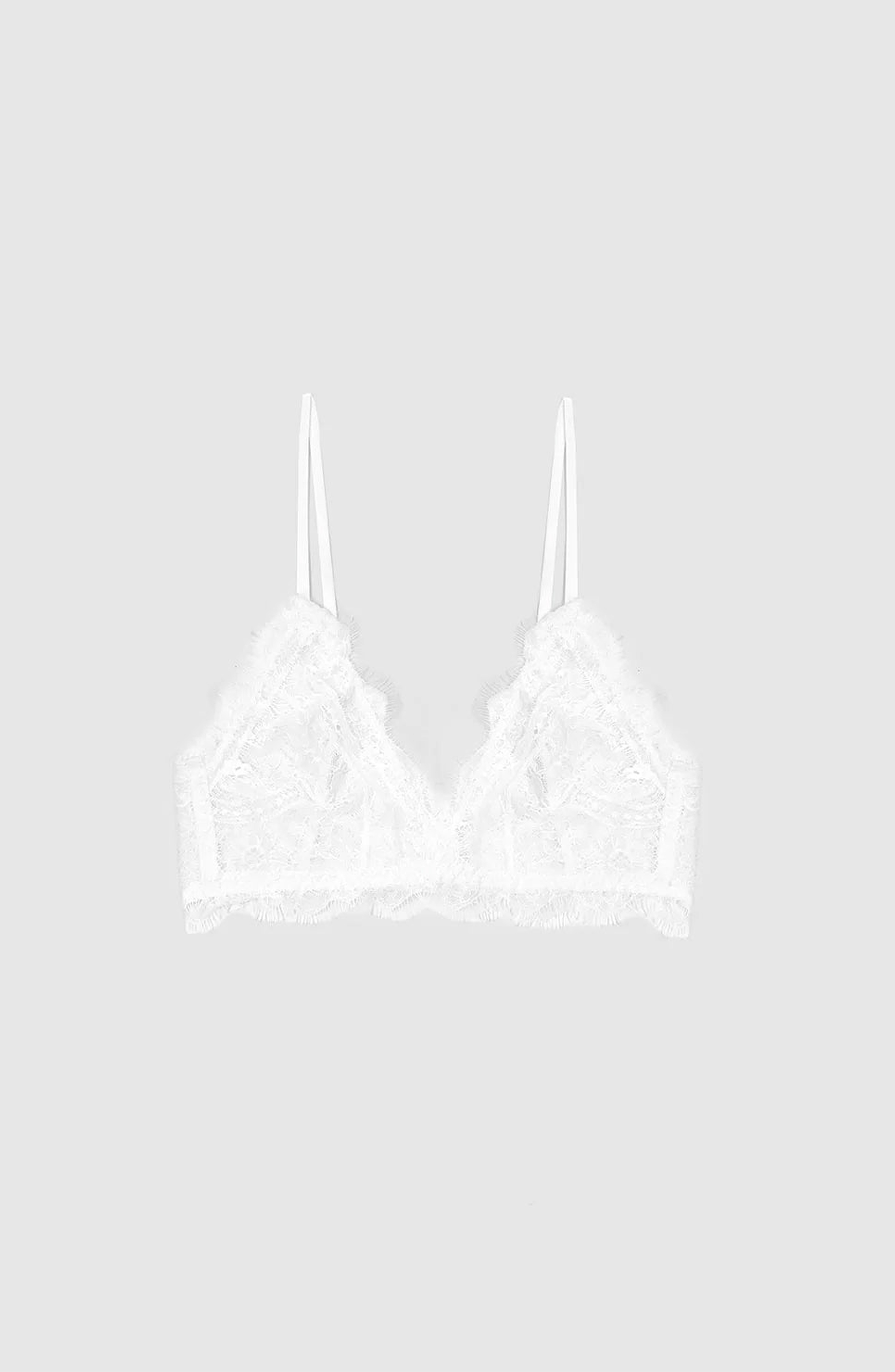 ANINE BING Lace Bra With Trim in Ivory at Nordstrom - 3