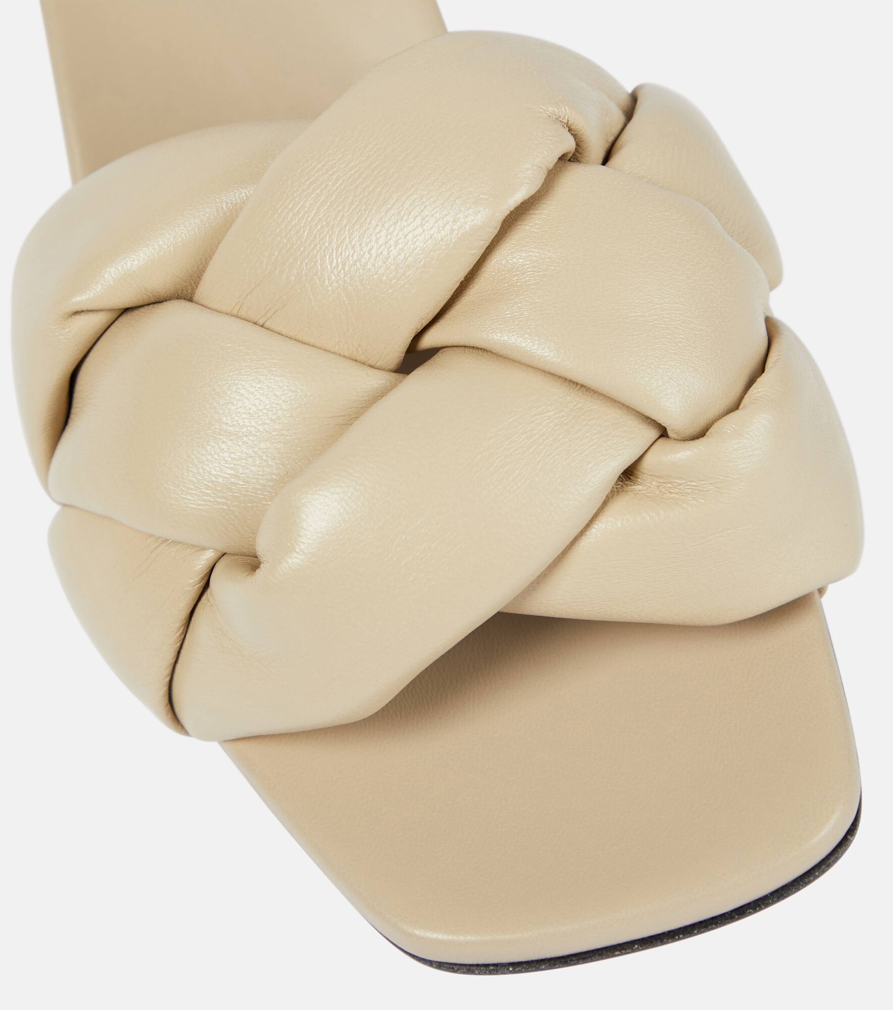 Padded woven leather sandals - 6