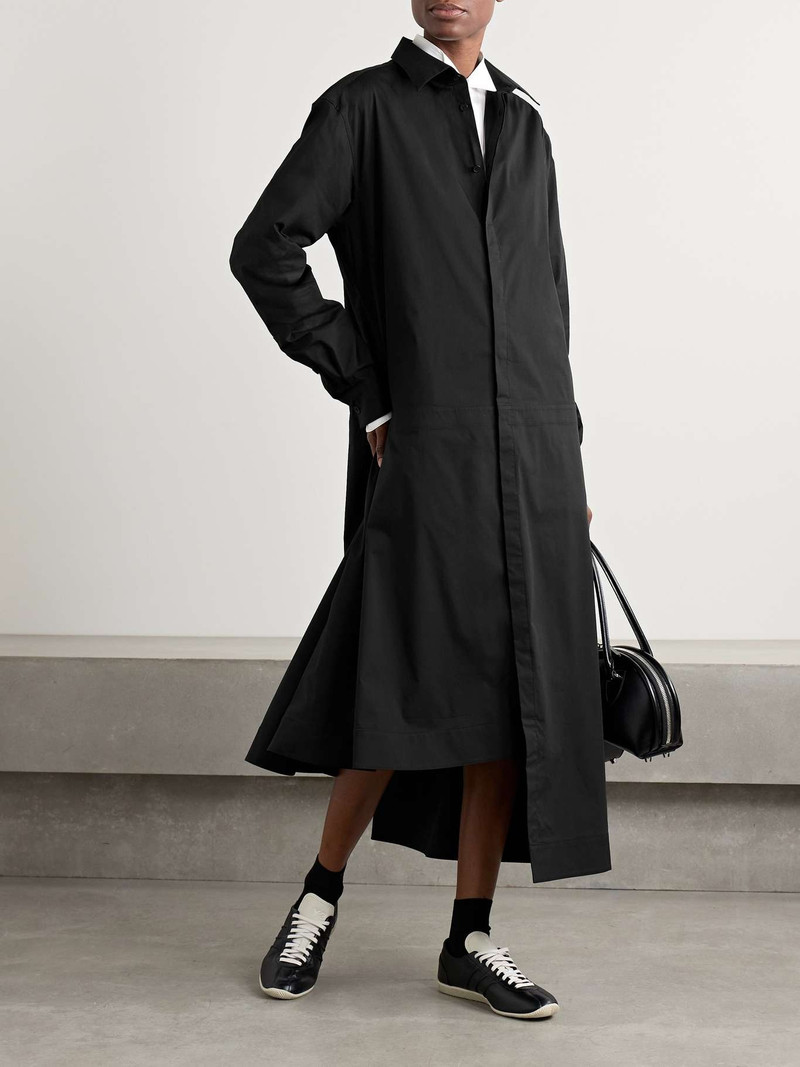 adidas Originals + Y3 cotton-blend poplin maxi shirt dress Black outlook