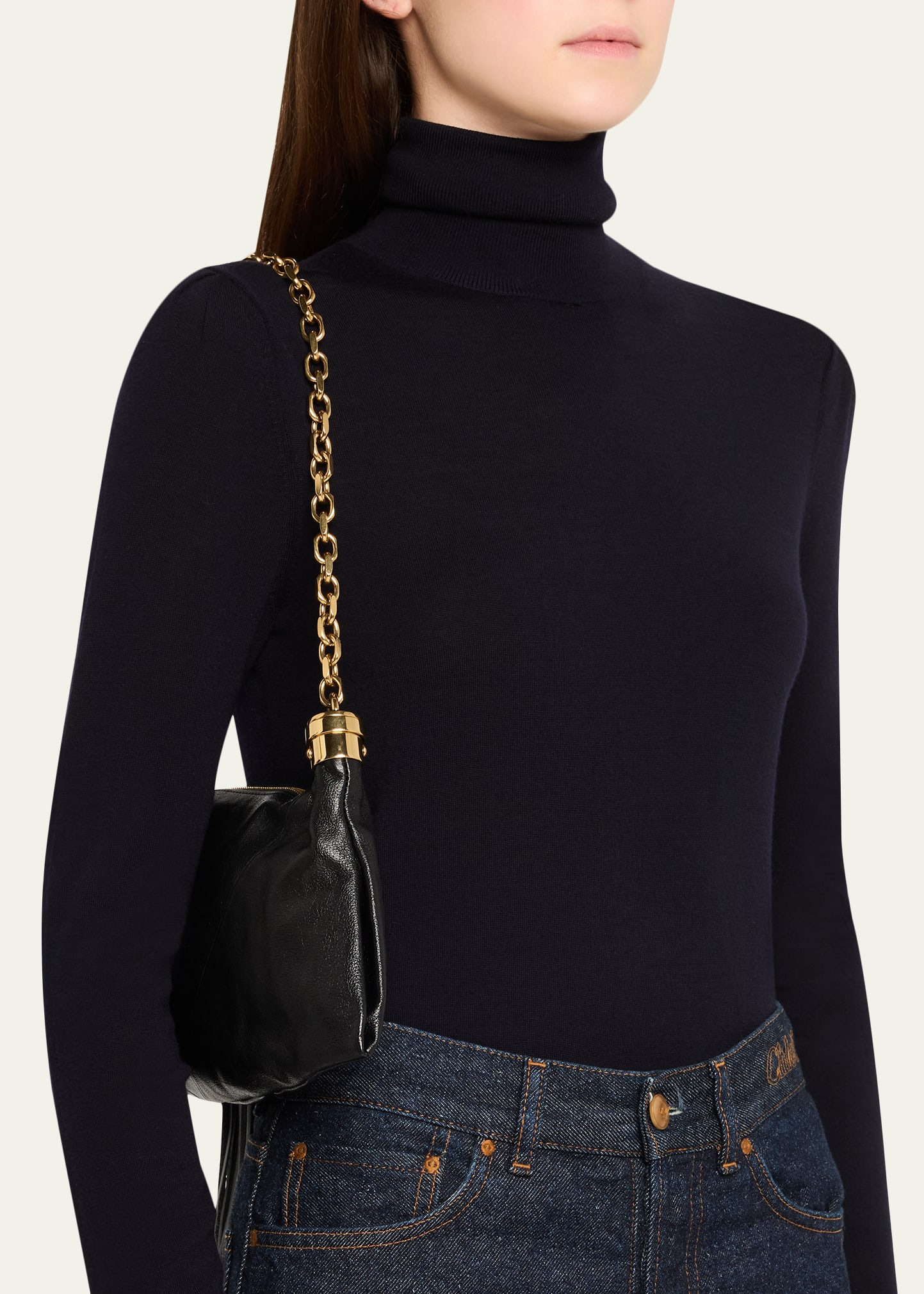 Small Foulard Tassel Shoulder Bag in Buffalo Leather - 2