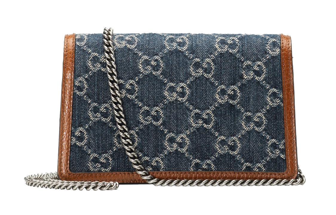 (WMNS) Gucci Dionysus Logo Denim Messenger Bag Gray Blue / Brown Retro 476432-2KQFN-4483 - 4