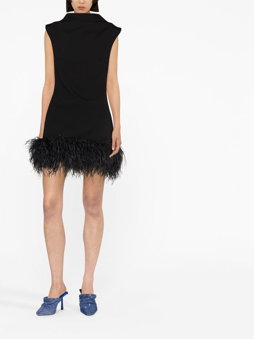 Nyx feather-trim minidress - 2
