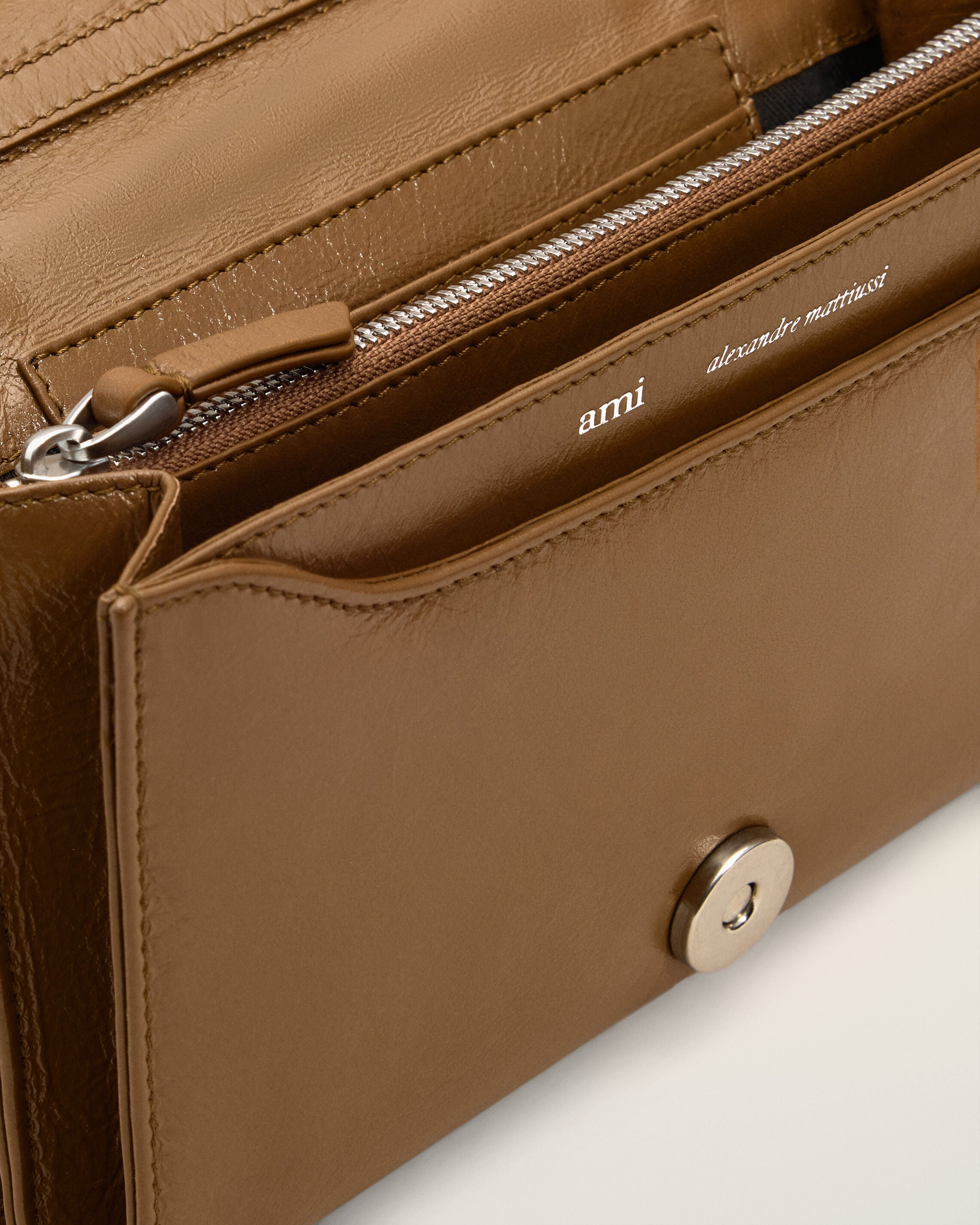 BROWN SMOOTH LEATHER VOULEZ VOUS WALLET STRAP - 6