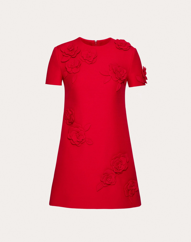 Valentino EMBROIDERED CREPE COUTURE SHORT DRESS - 5B3VAAG11CF_157 |  REVERSIBLE