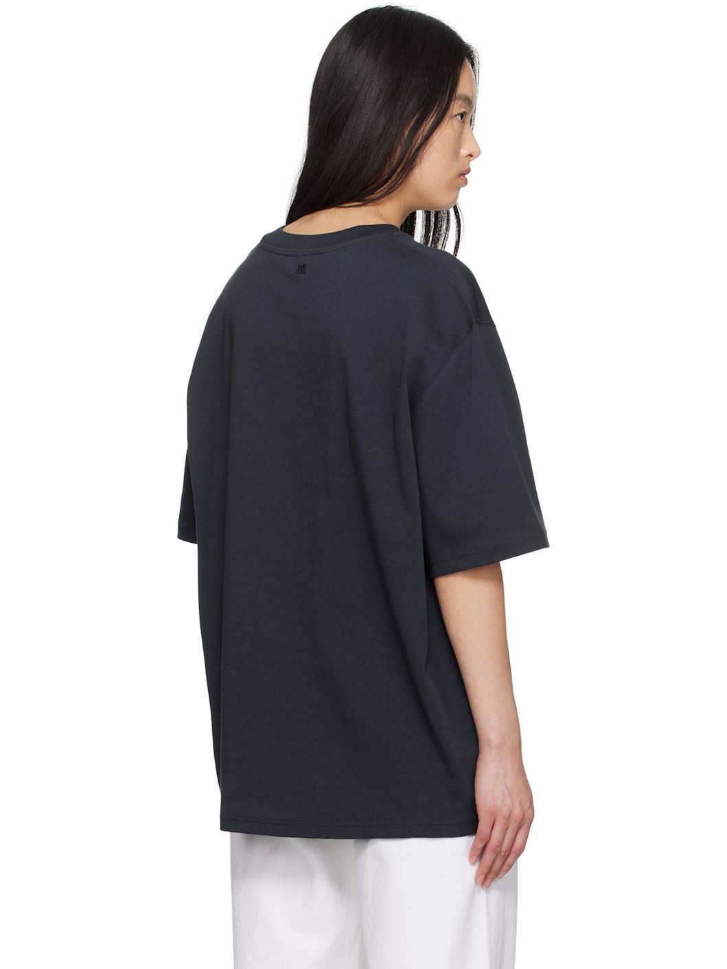 Navy Cotton 'Ami Paris' Patch T-shirt - 3