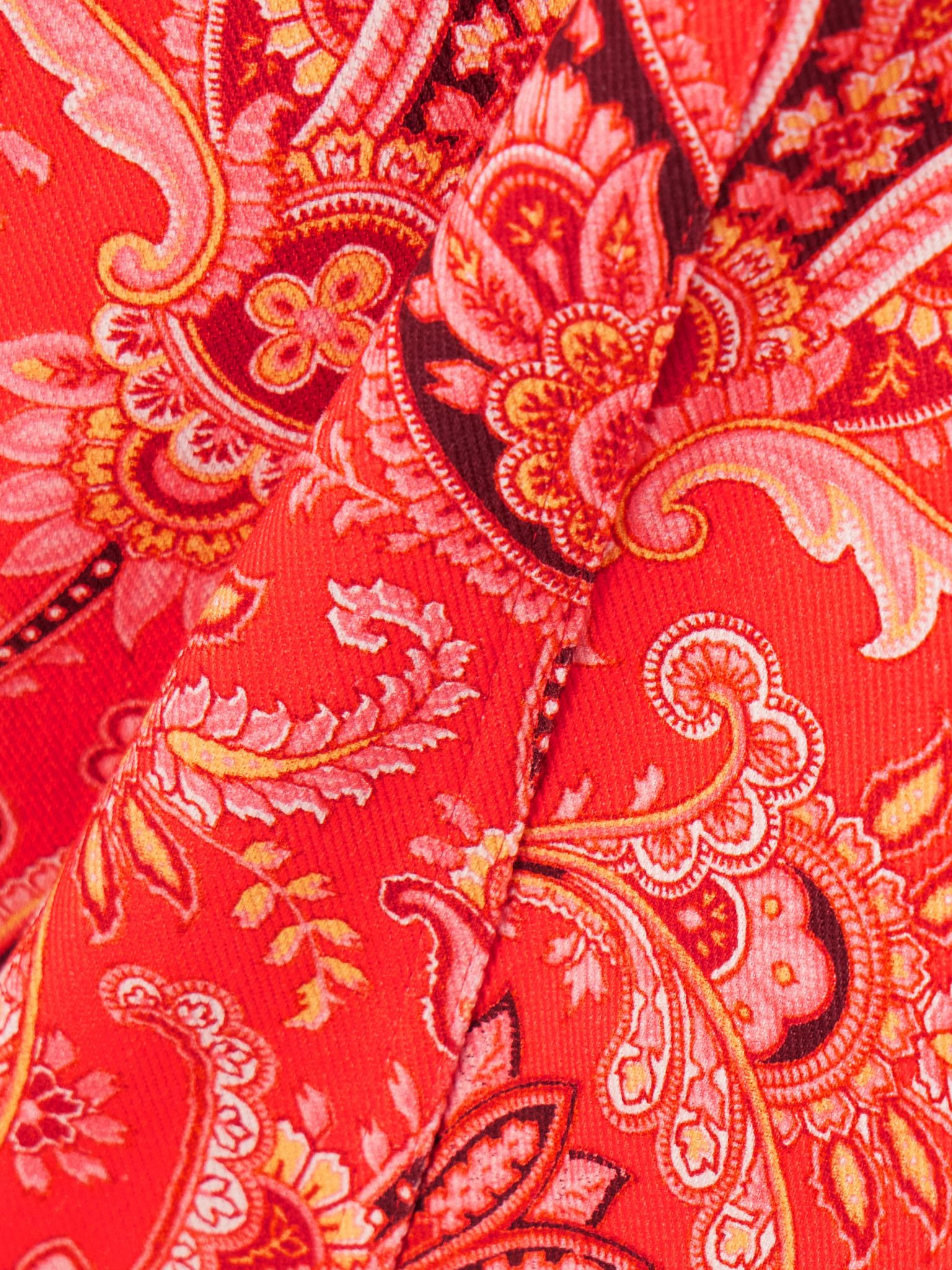 Claudine paisley-print denim mini dress Orange - 4