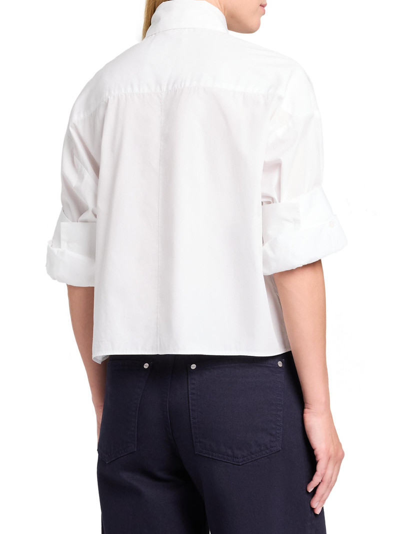Women's Tie One On Cotton Shirt - White 5