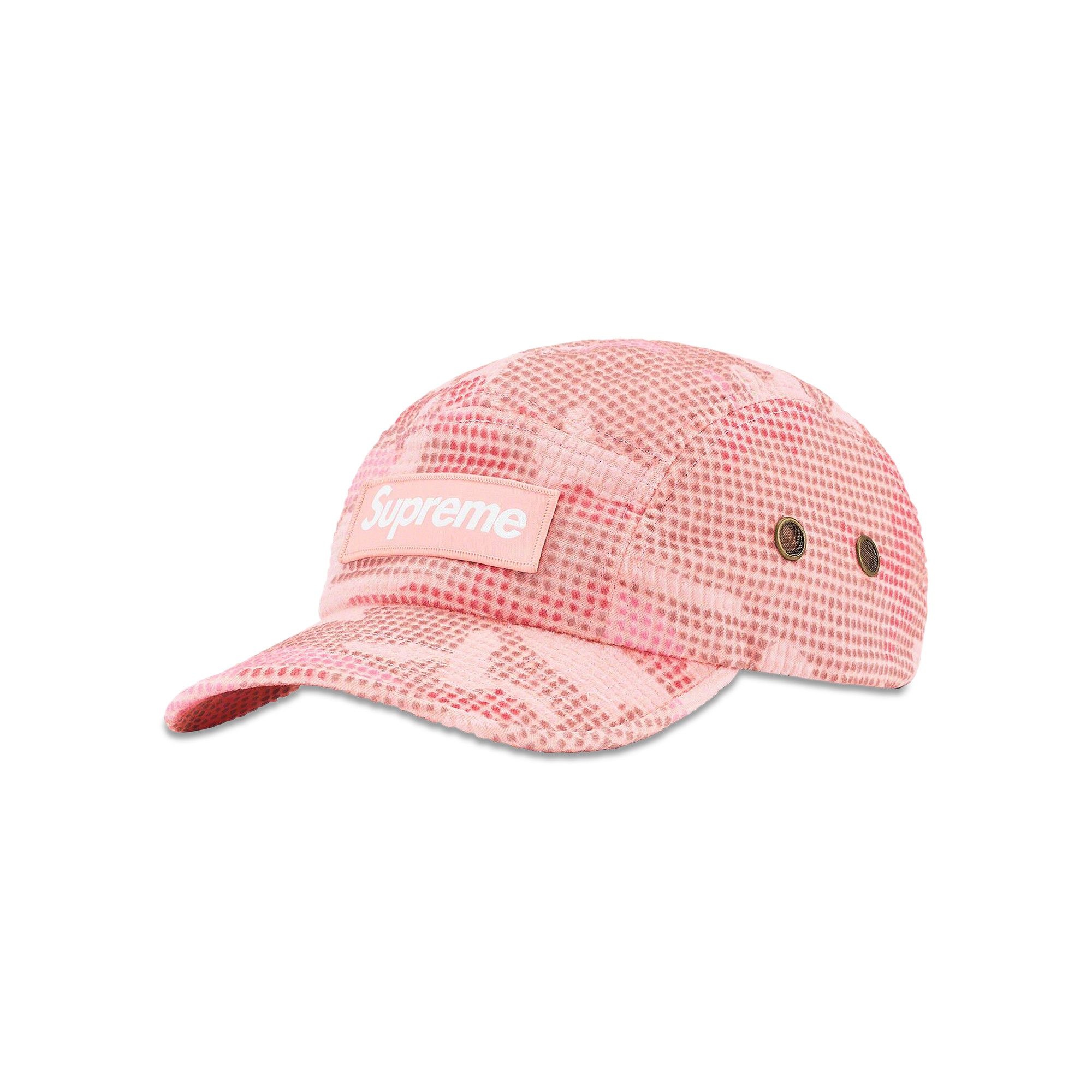 Supreme Camo Grid Velvet Camp Cap 'Pink Camo' - 1