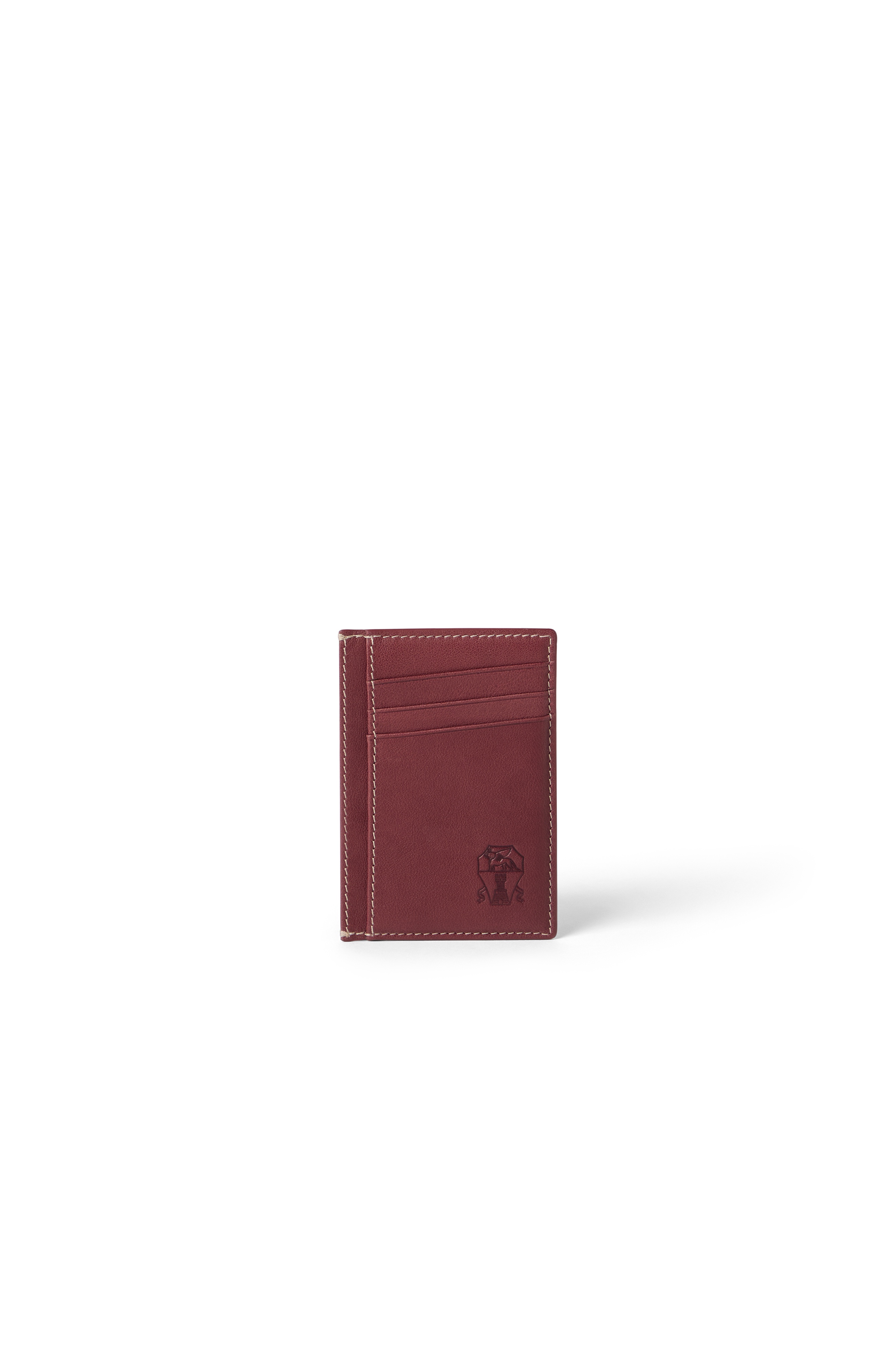 Brunello Cucinelli Calfskin card case in Burgundy at Nordstrom - 1
