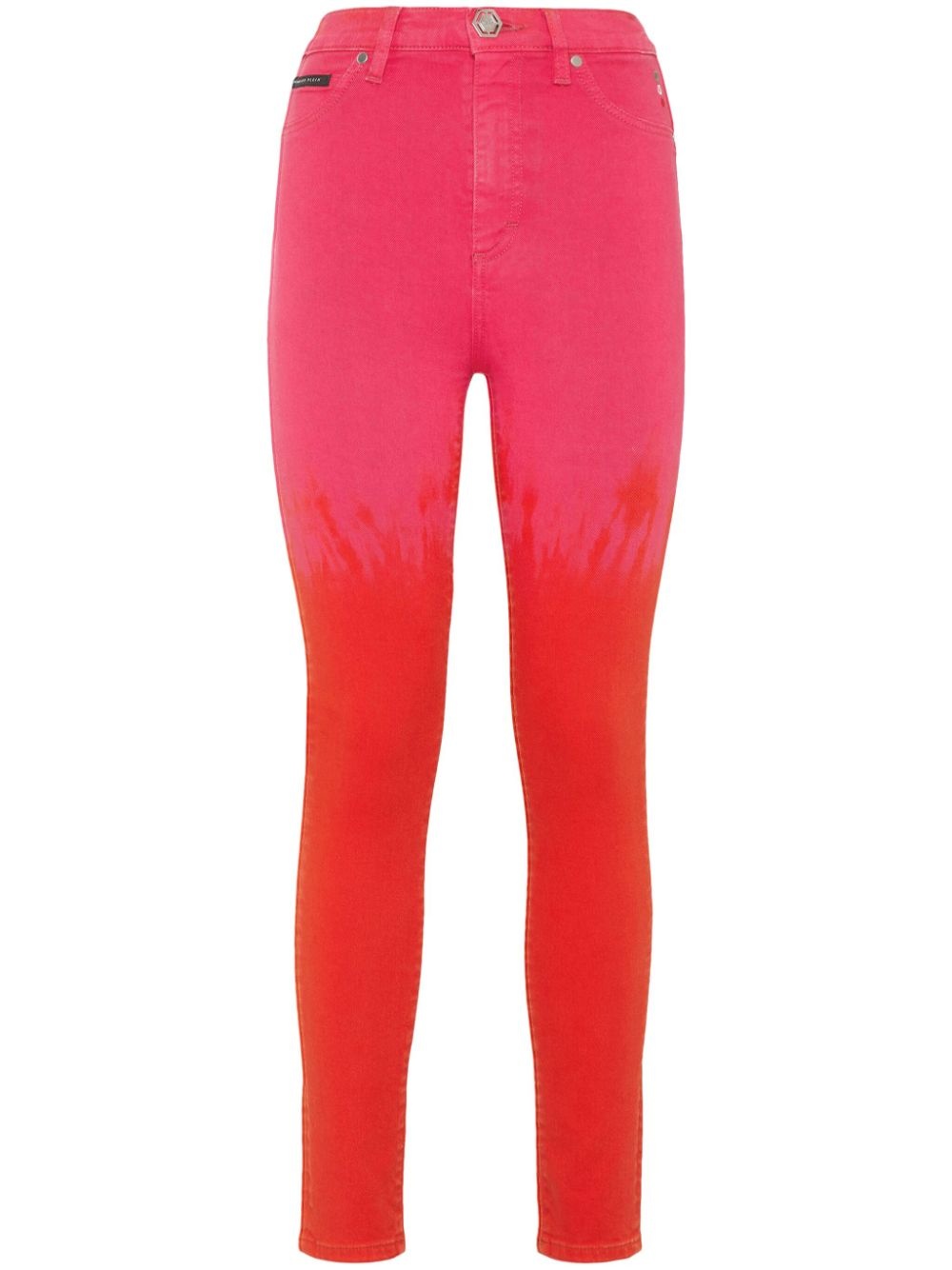 paint-splatter high-waist jeans - 1