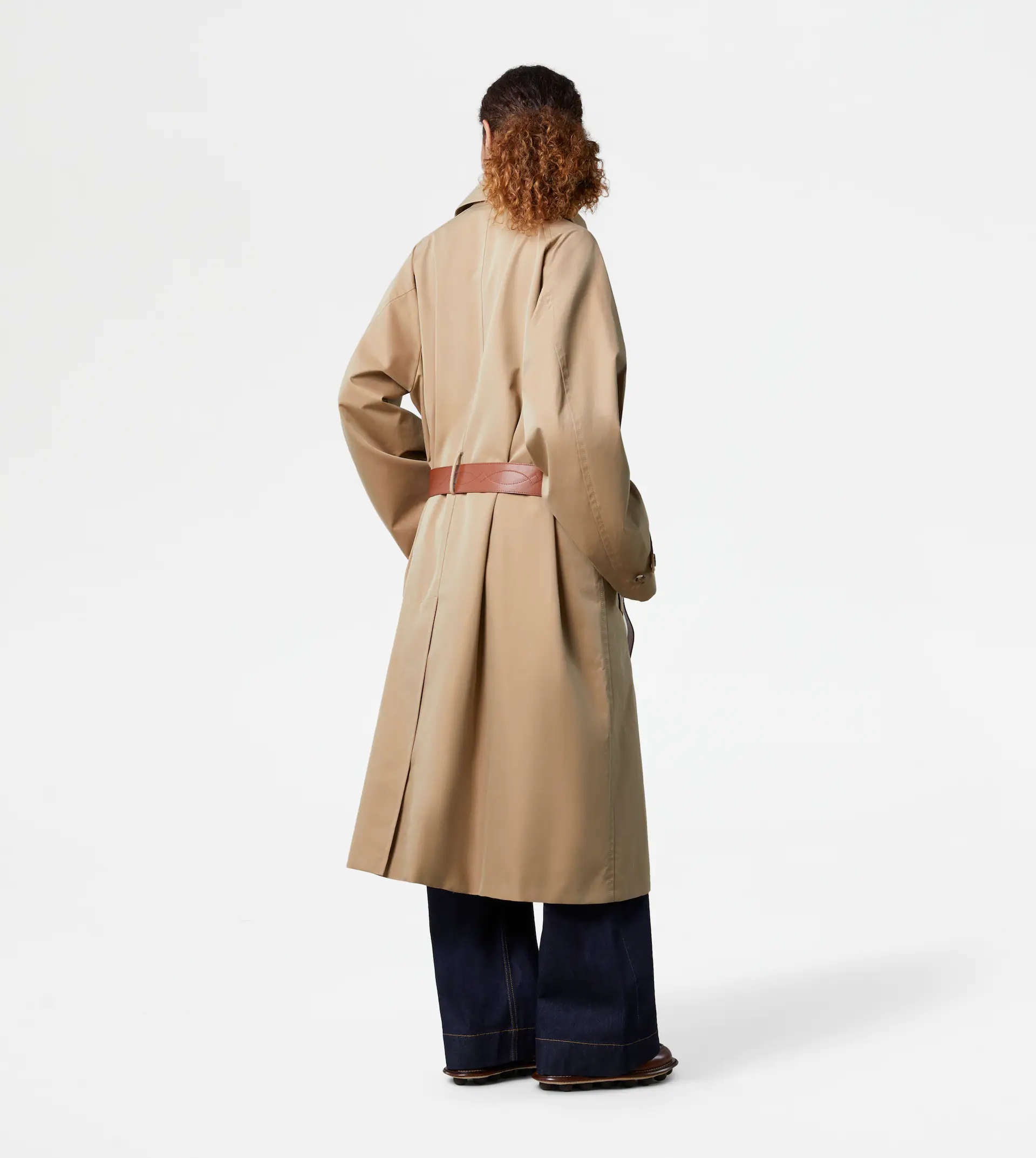 TRENCH COAT WITH LEATHER INSERTS - BEIGE - 8