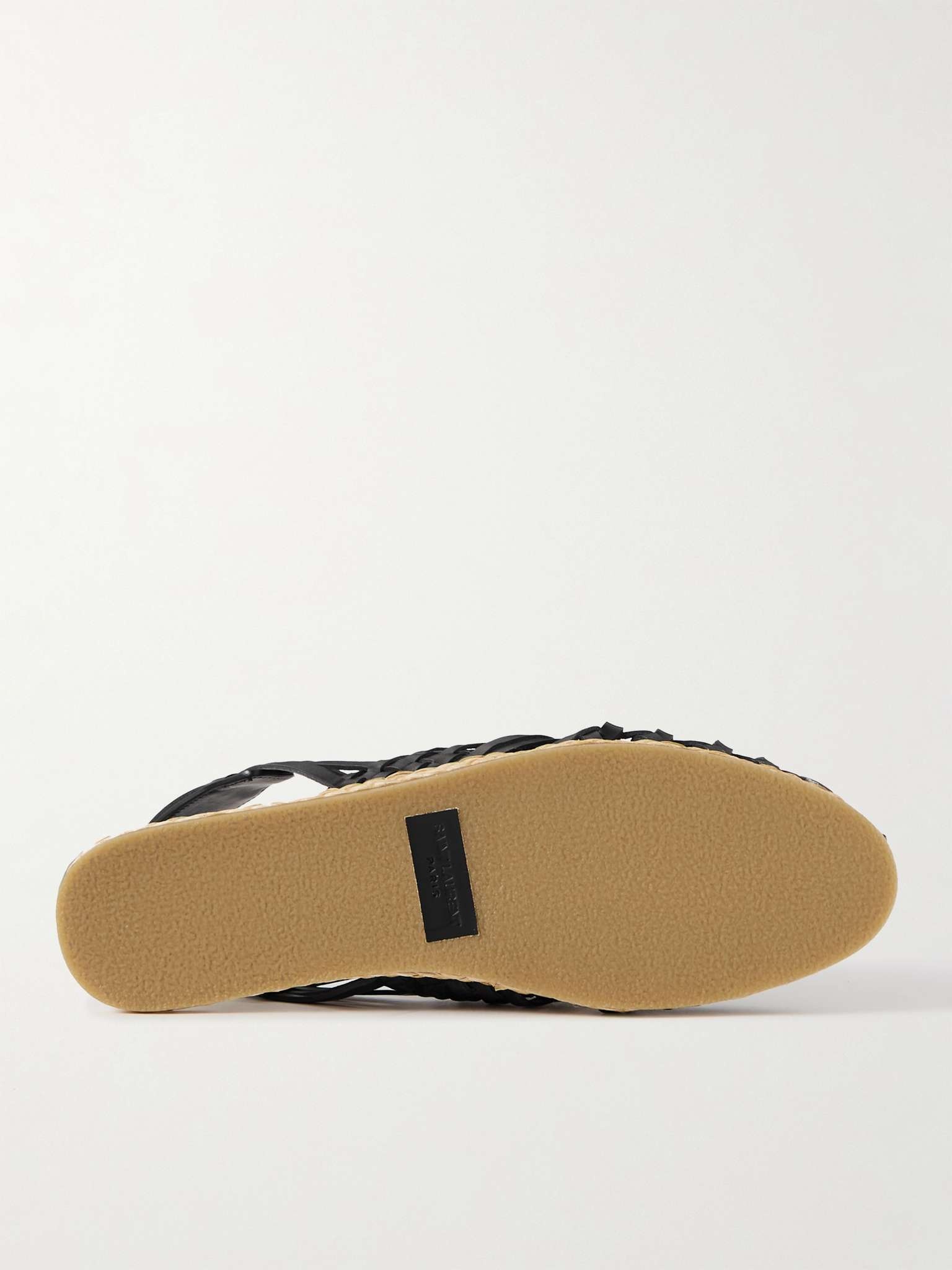 Woven Leather and Raffia Sandals - 6