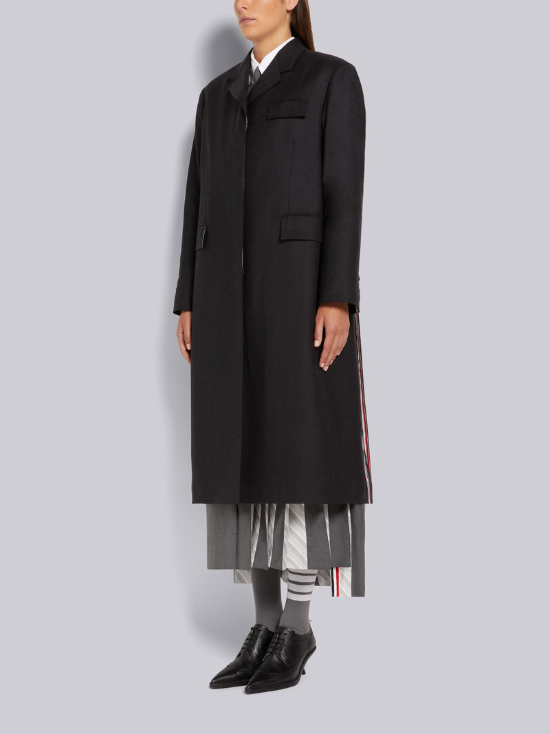 Thom Browne Charcoal Super 120's Twill Oversized Chesterfield Coat outlook