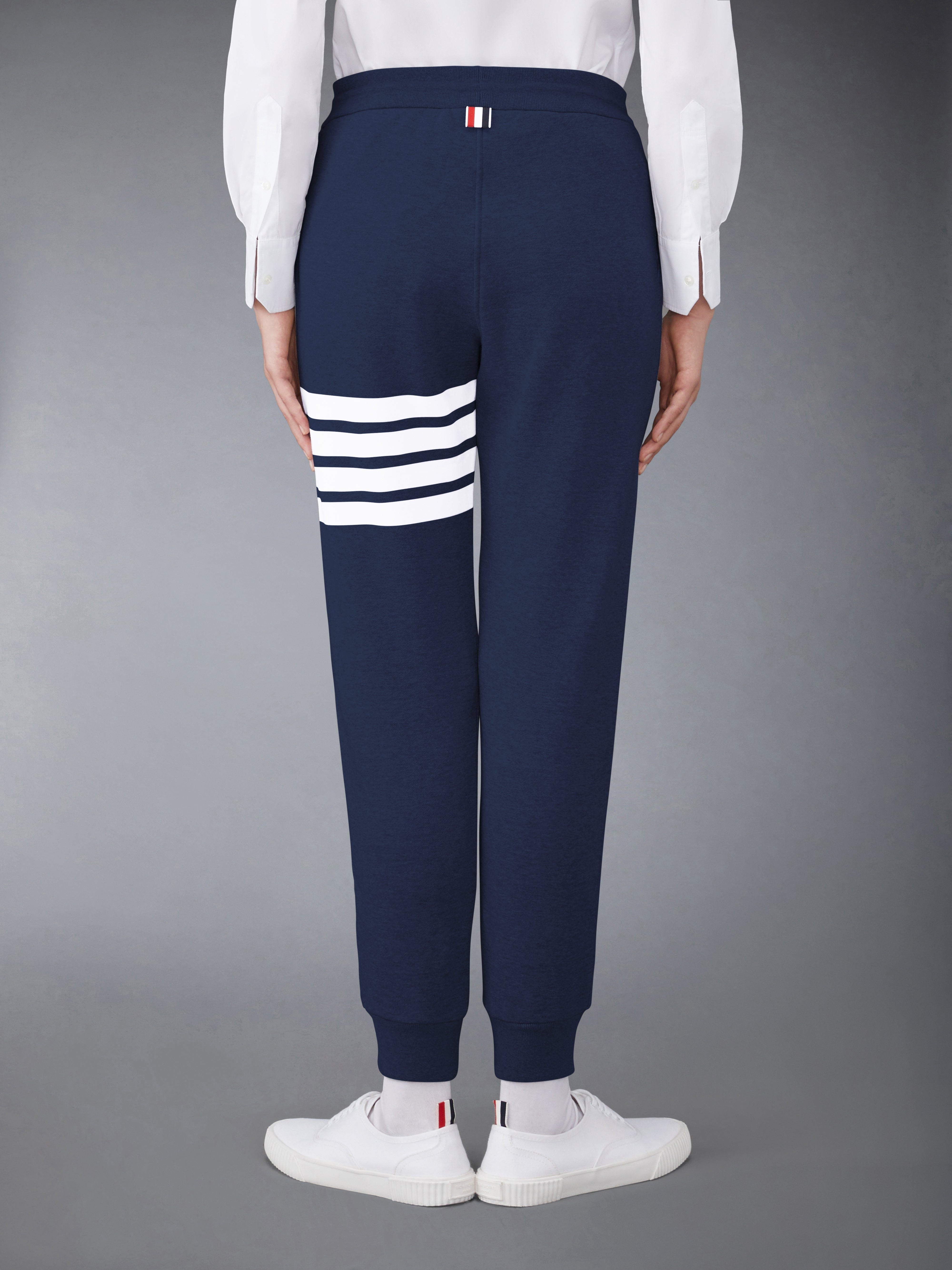 Navy Cotton Loopback Knit Engineered 4-bar Classic Sweatpant - 2