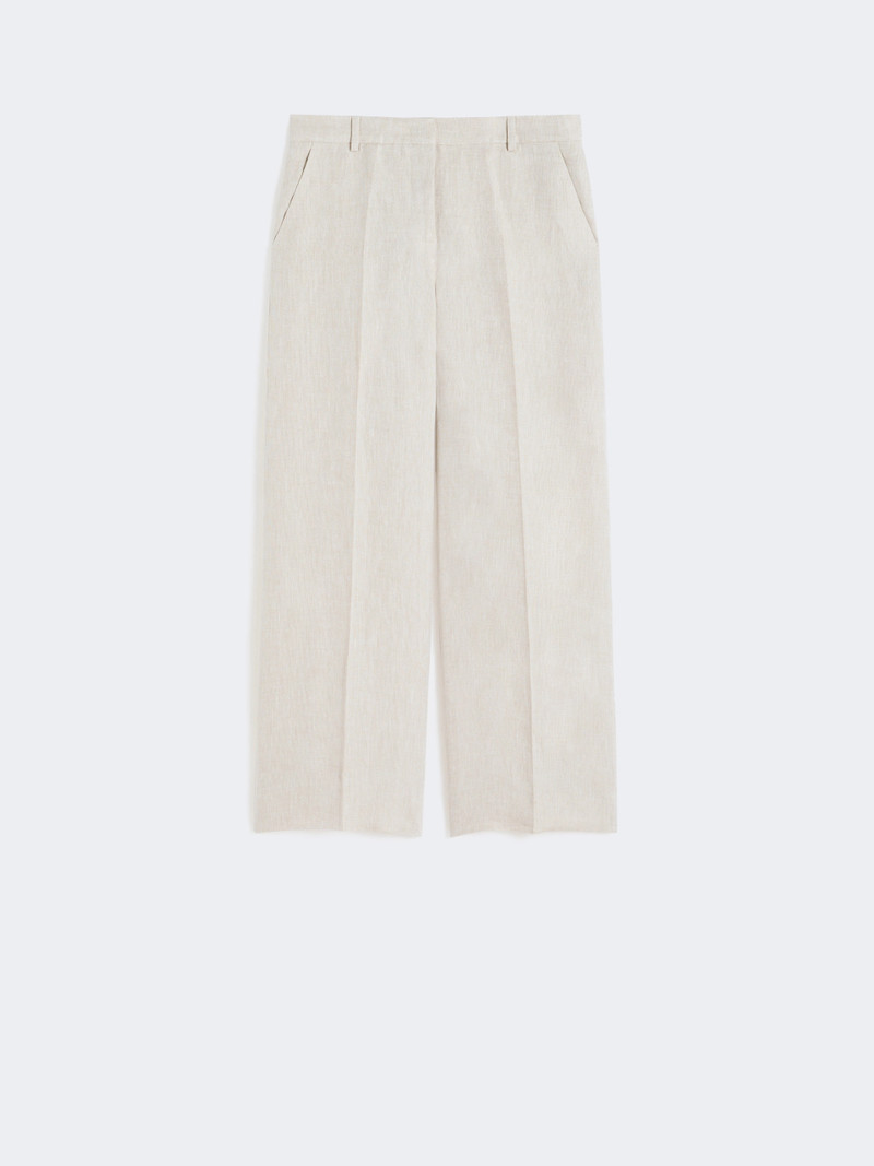MALIZIA Linen canvas trousers - ECRU 1
