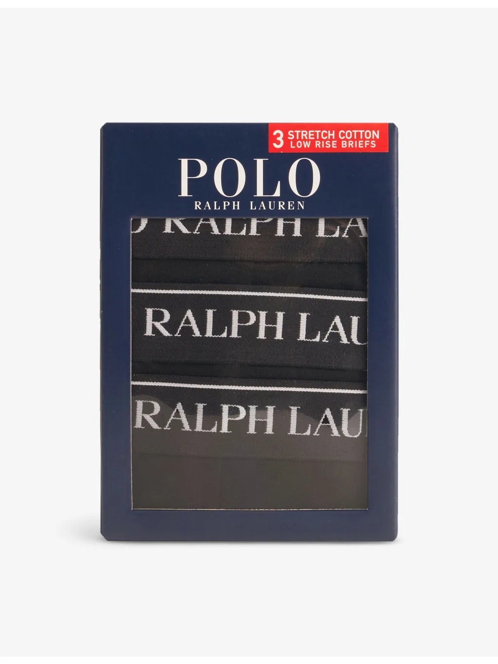 Logo-waistband low-rise pack of three stretch-cotton briefs - 1