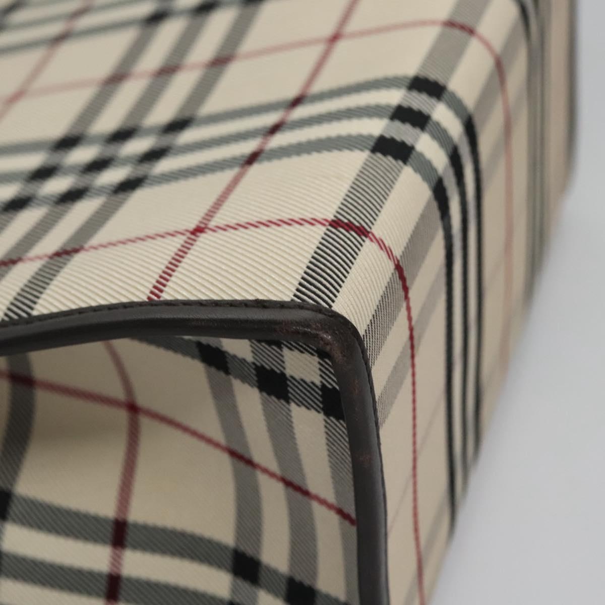 Burberry Nova Check Hand Bag Canvas Beige Brown - 9
