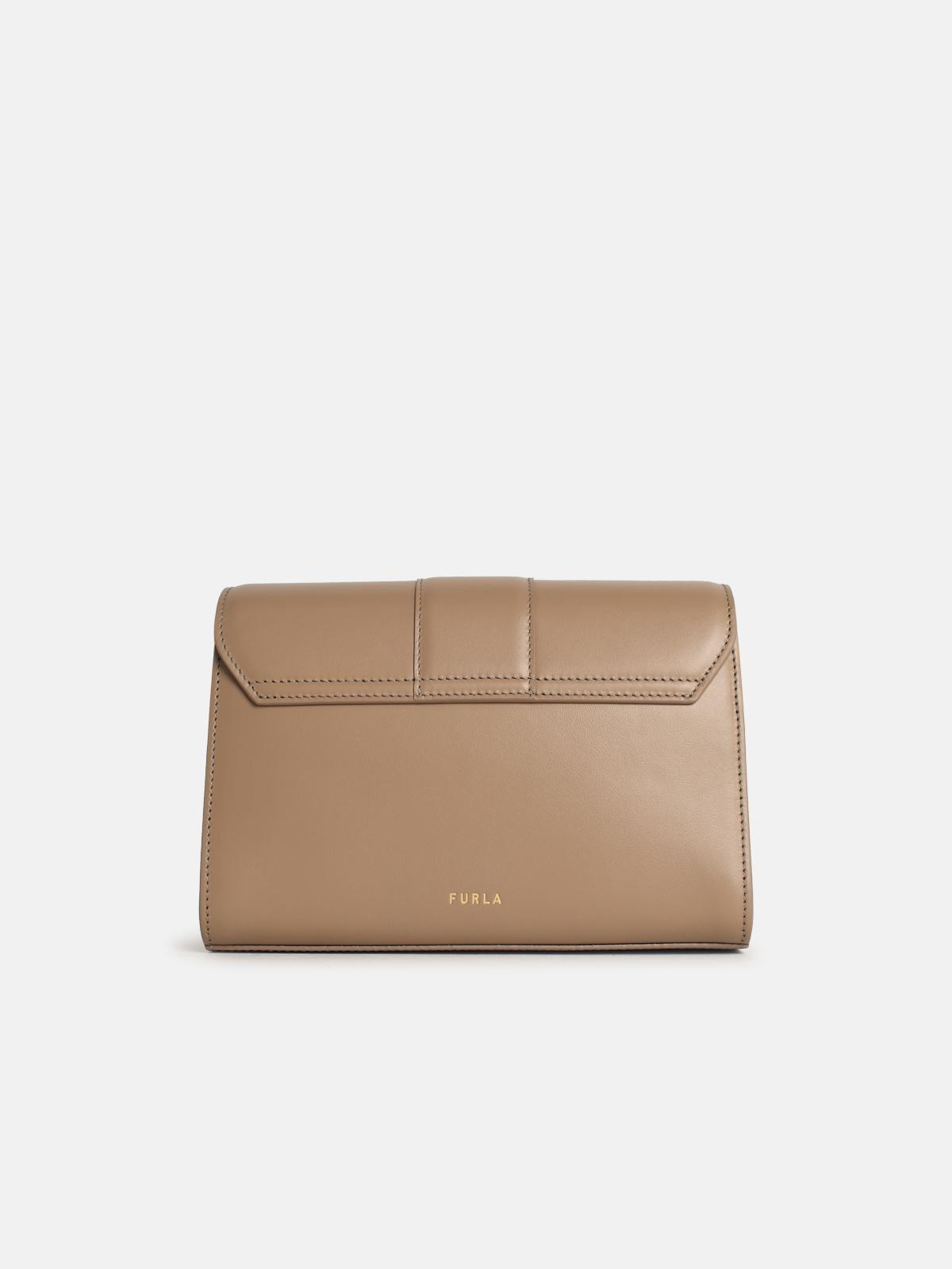 'URBAN S' BEIGE LEATHER CROSSBODY BAG - 3