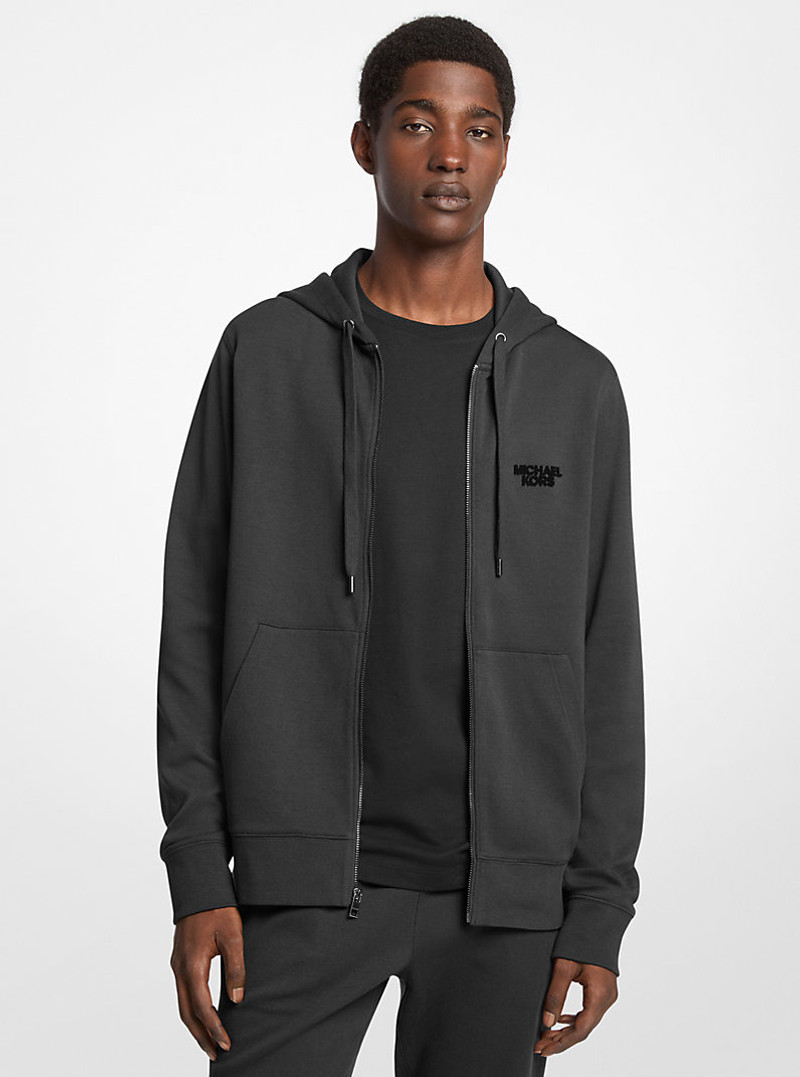 Cotton Blend Zip-Up Hoodie 1