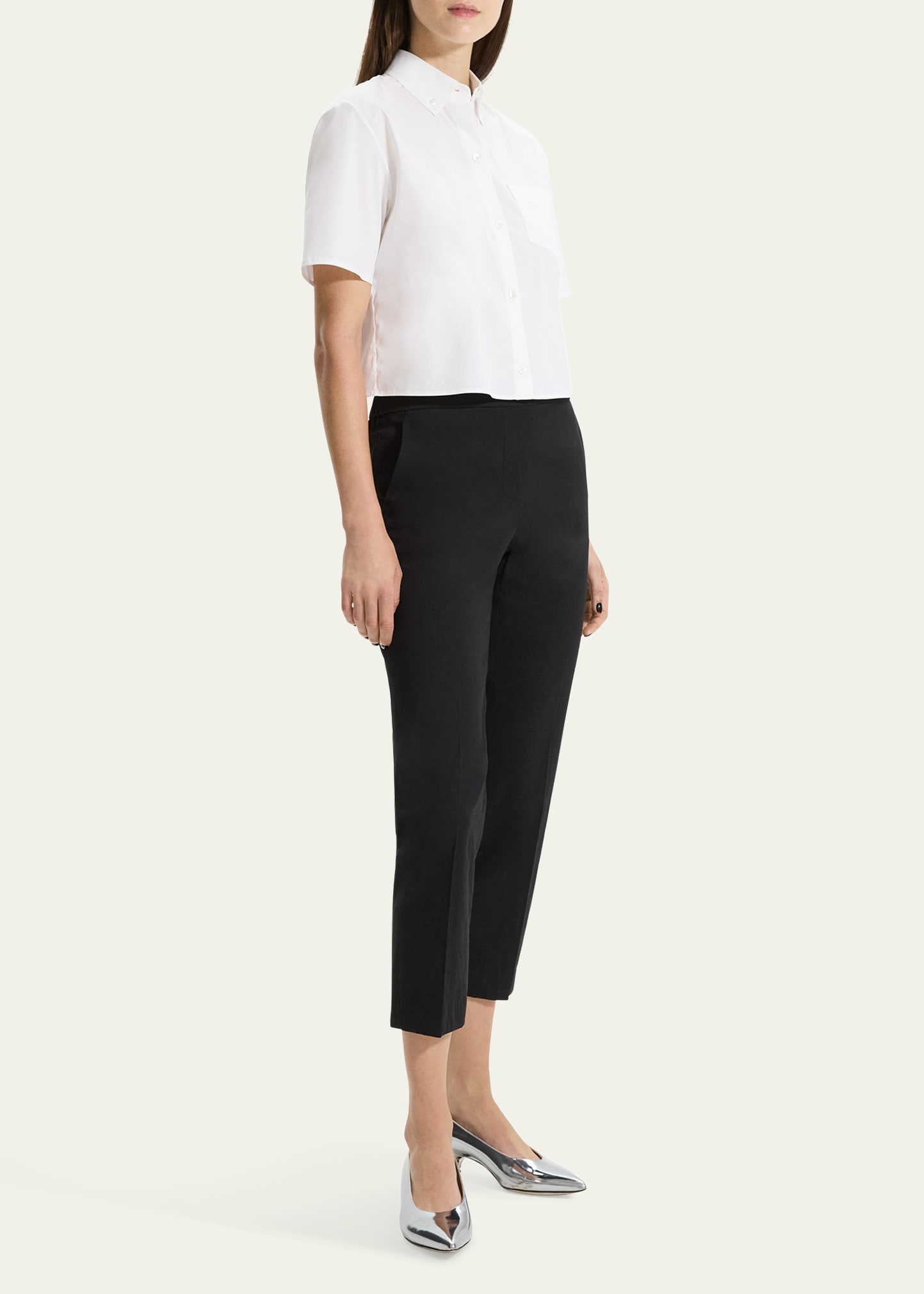 Treeca Good Linen Cropped Pull-On Ankle Pants - 4