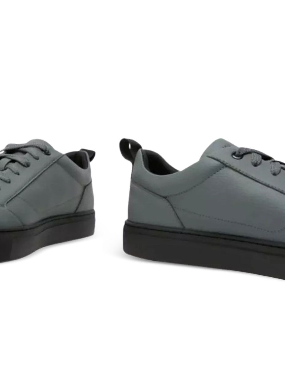 lace-up leather trainers - 3