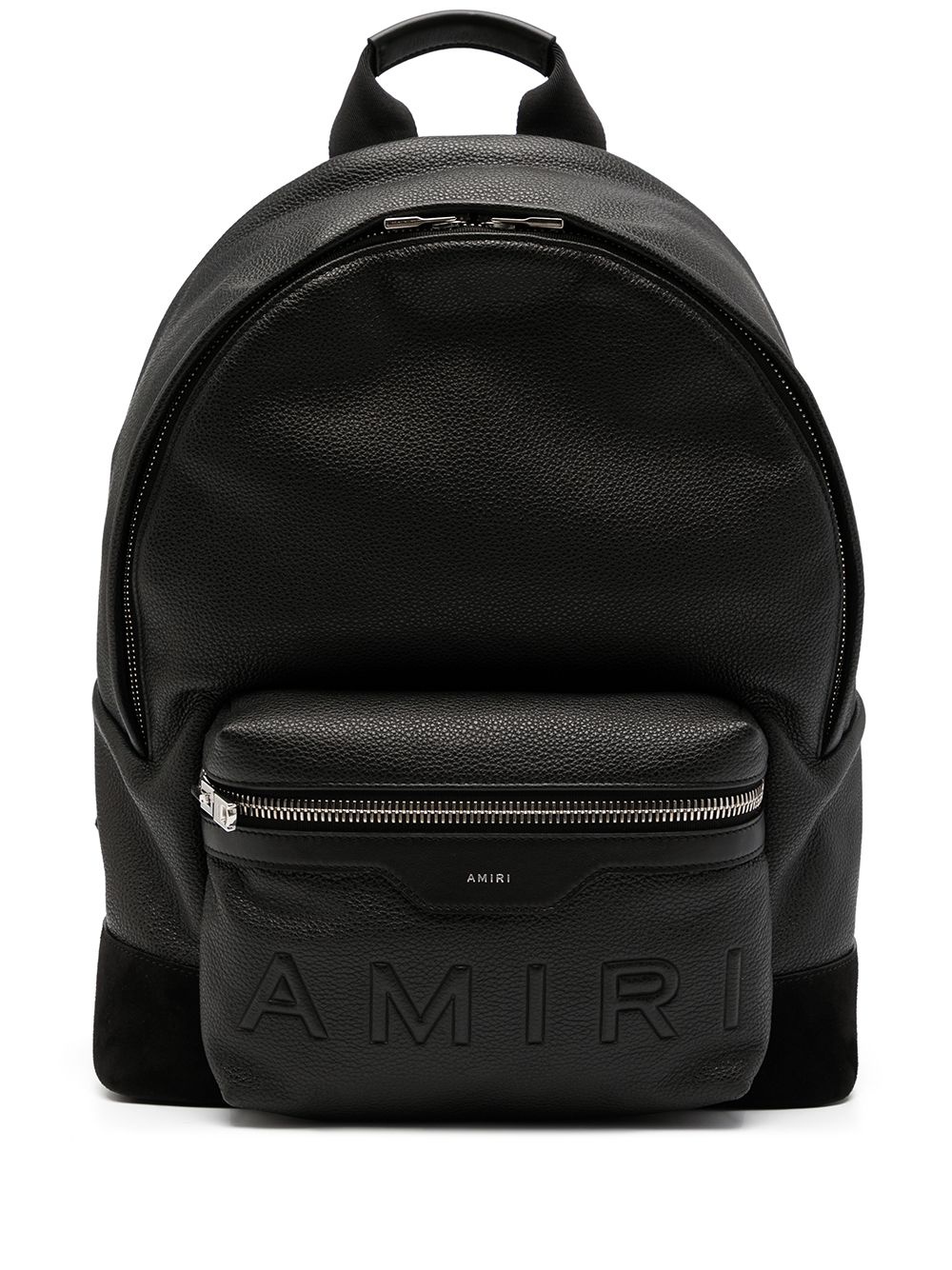 embossed logo leather backpack - 1