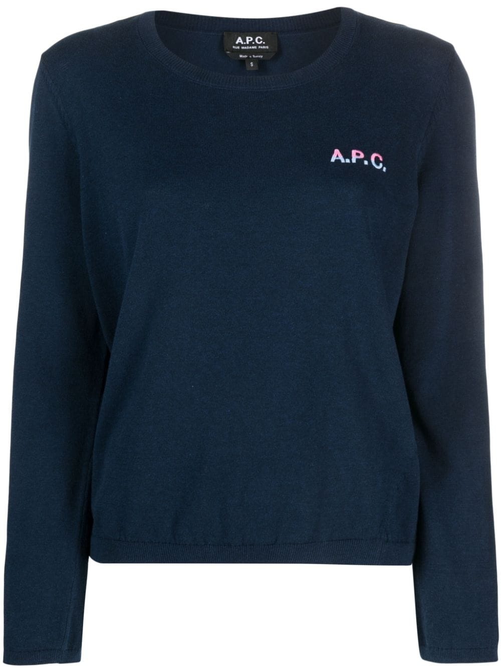 logo-embroidered cotton jumper - 1