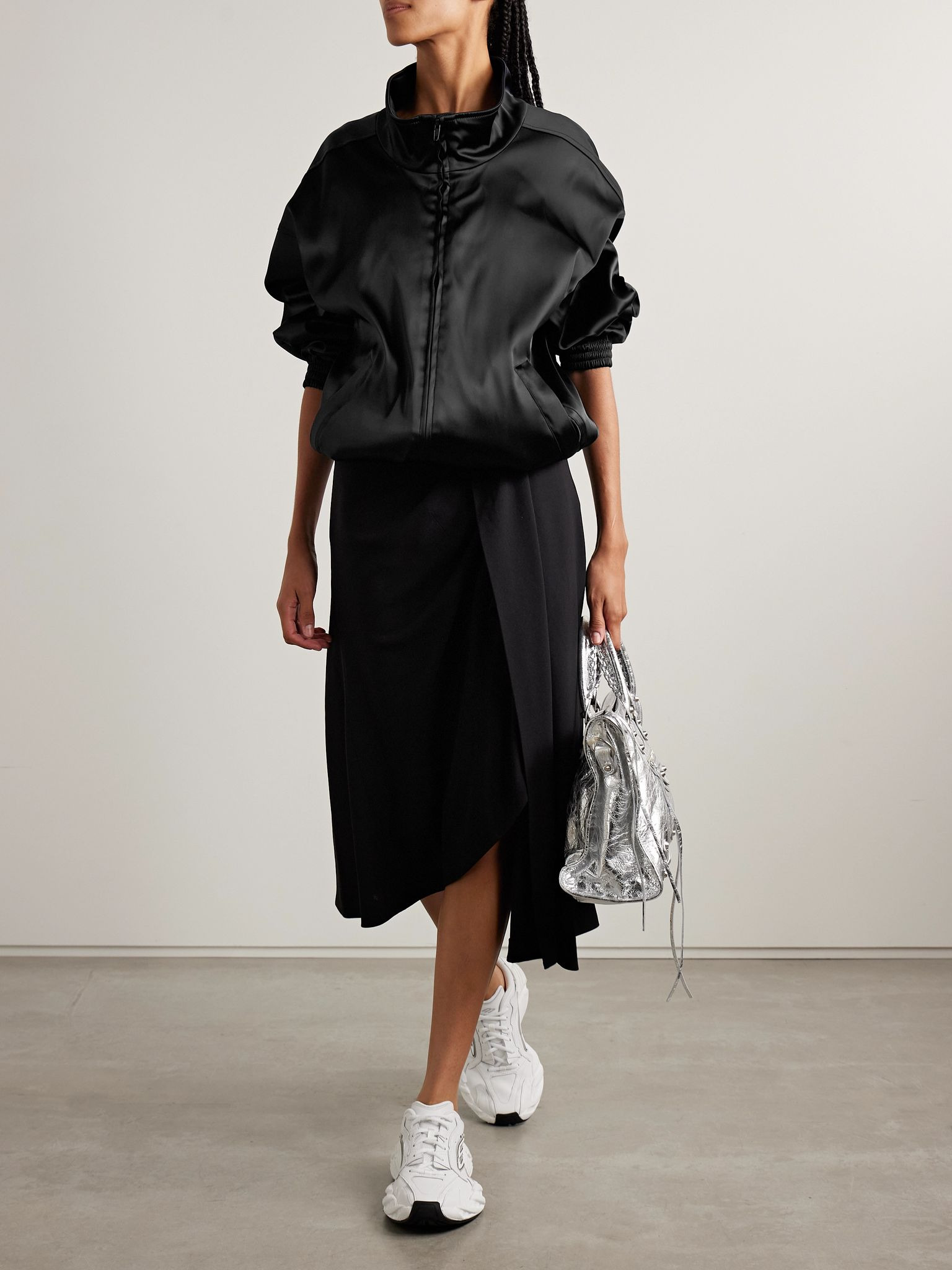 Satin track jacket Black - 2