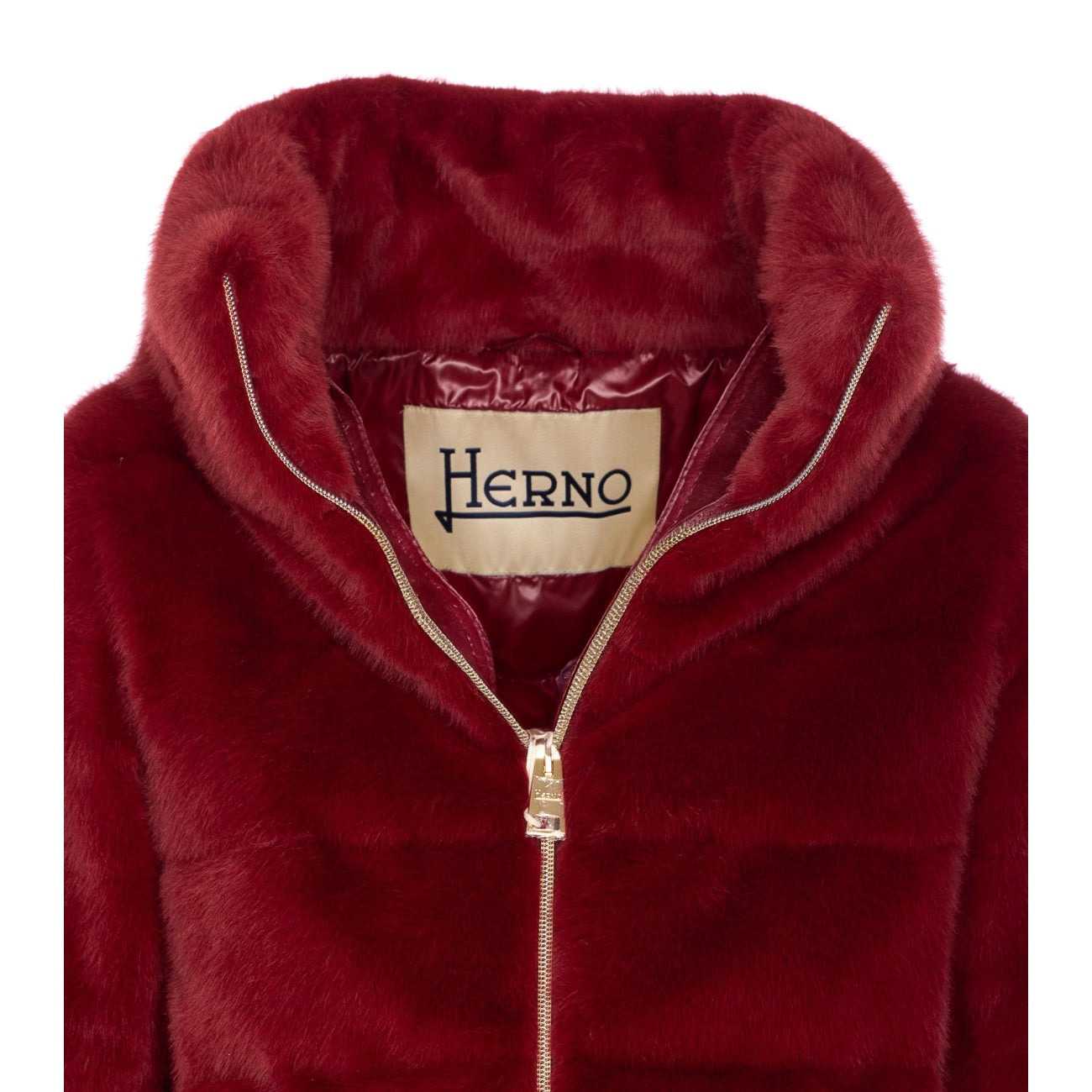 Herno Women Faux Fur Cape Down Jacket - 4
