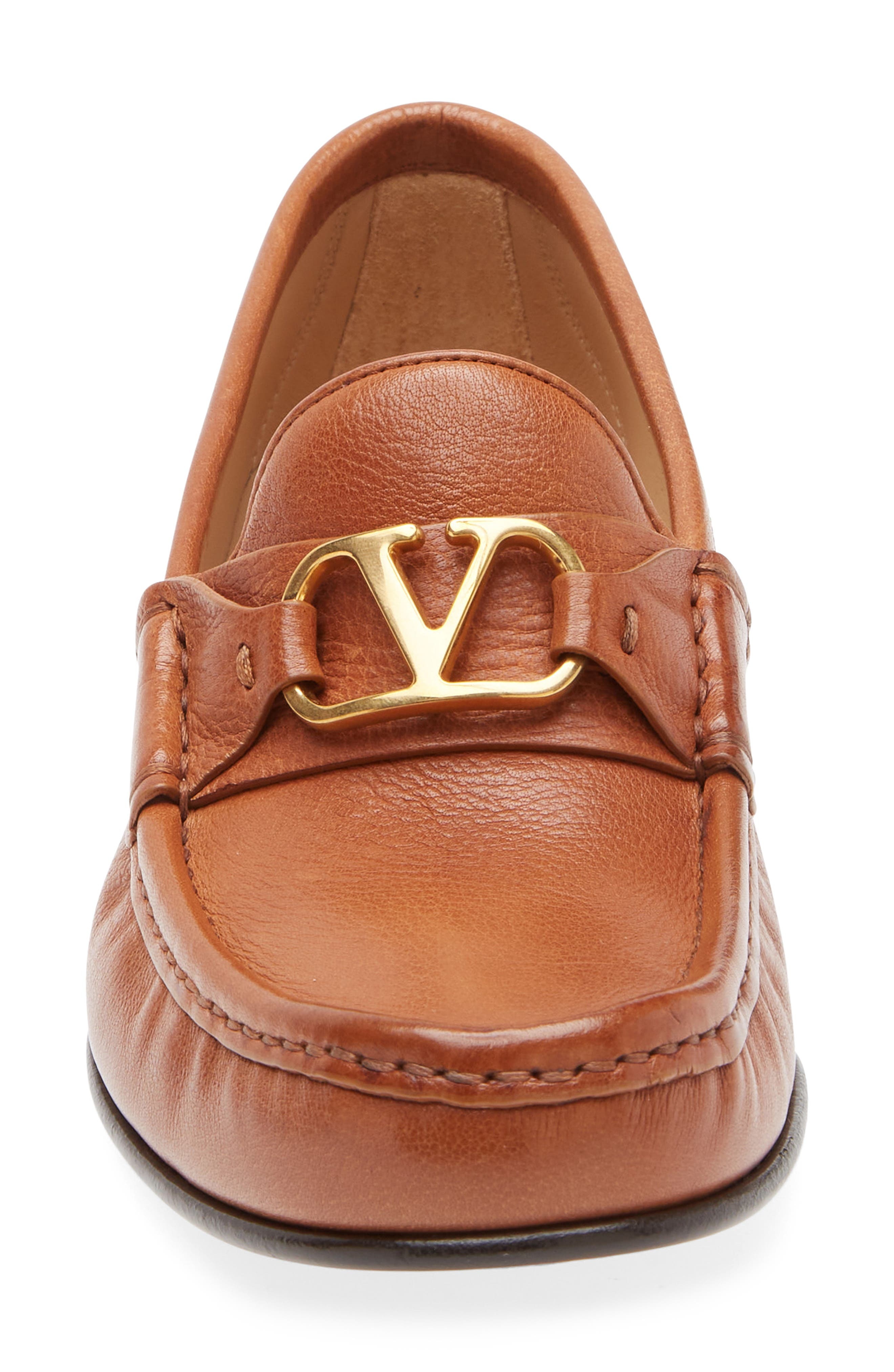 Valentino Garavani VLOGO Signature Loafer in N58 Tobacco at Nordstrom - 4