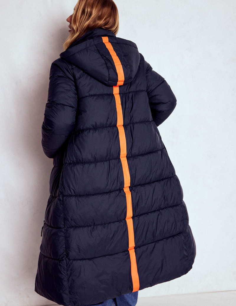 Longline Padded Coat-Navy 4