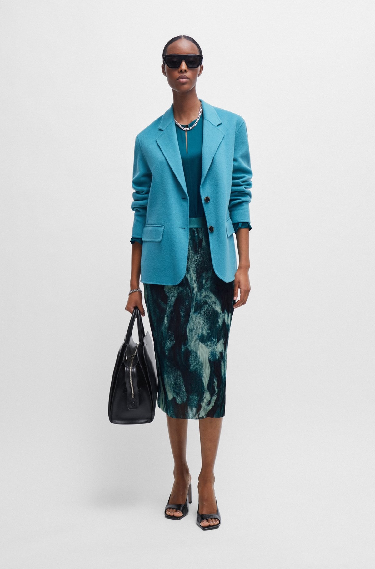 RELAXED-FIT BLOUSE IN STRETCH SILK WITH KEYHOLE CLOSURE - 3