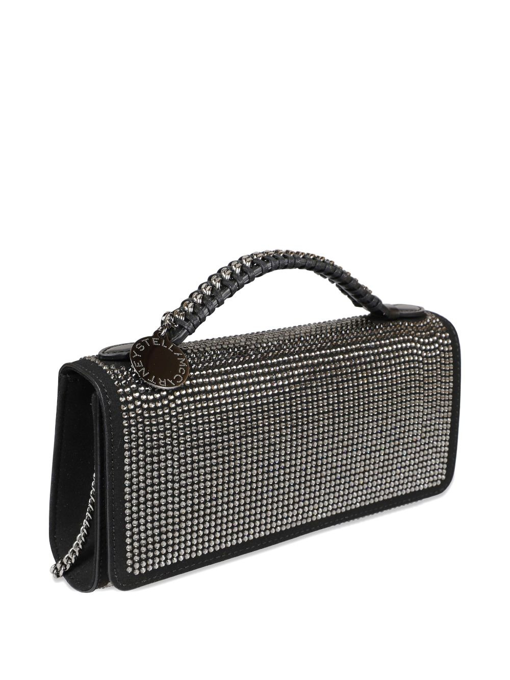 crystal-embellished chain-handle clutch - 3
