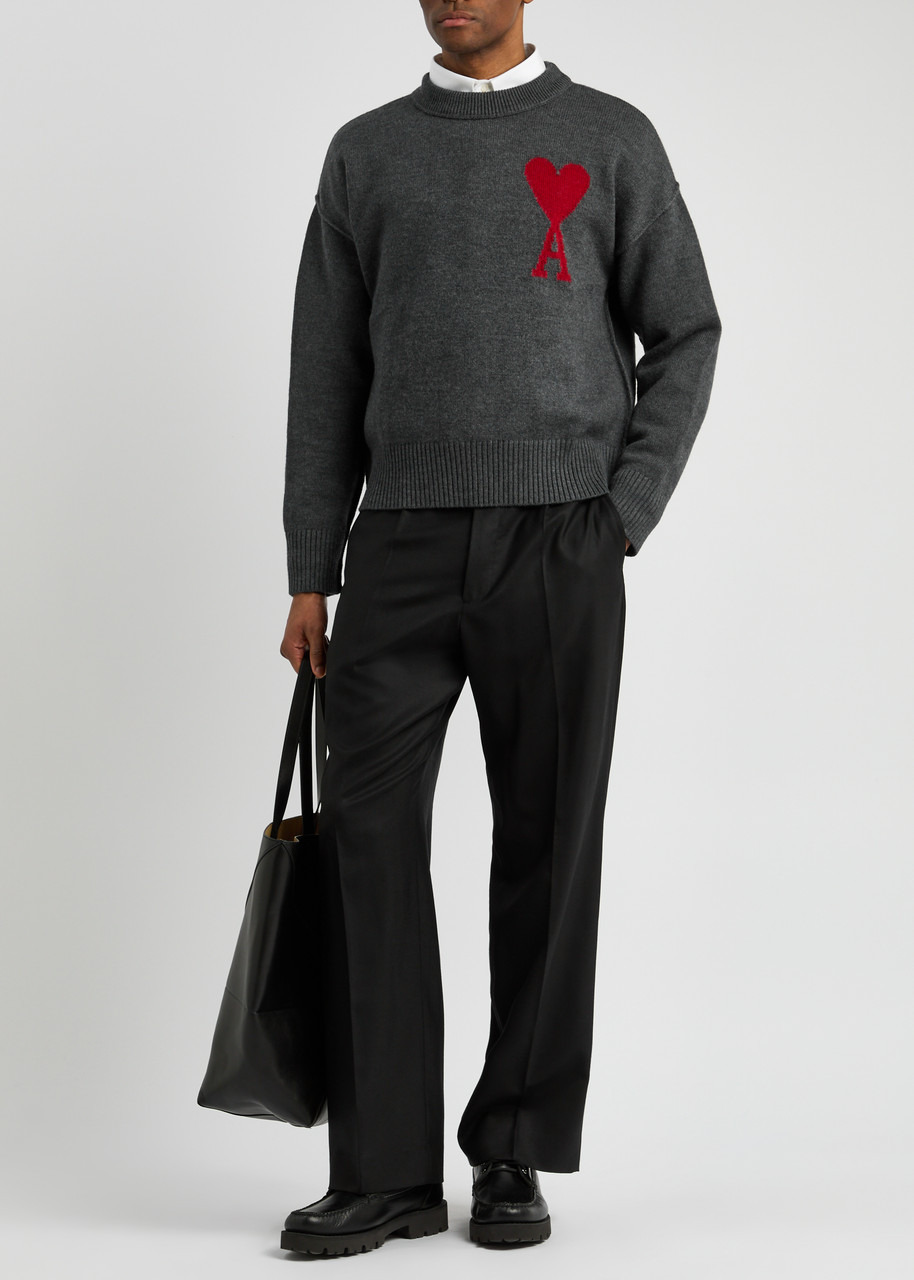 Ami Paris Logo-intarsia Wool Jumper - 4