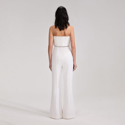 self-portrait White Feather Jumpsuit outlook