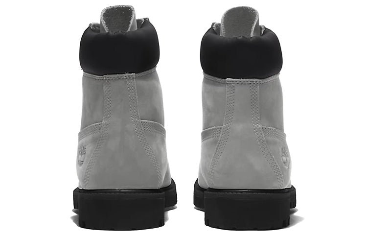 Timberland Premium 6 Inch Boots 'Grey Nubuck with Red' A5S6ZD52 - 5