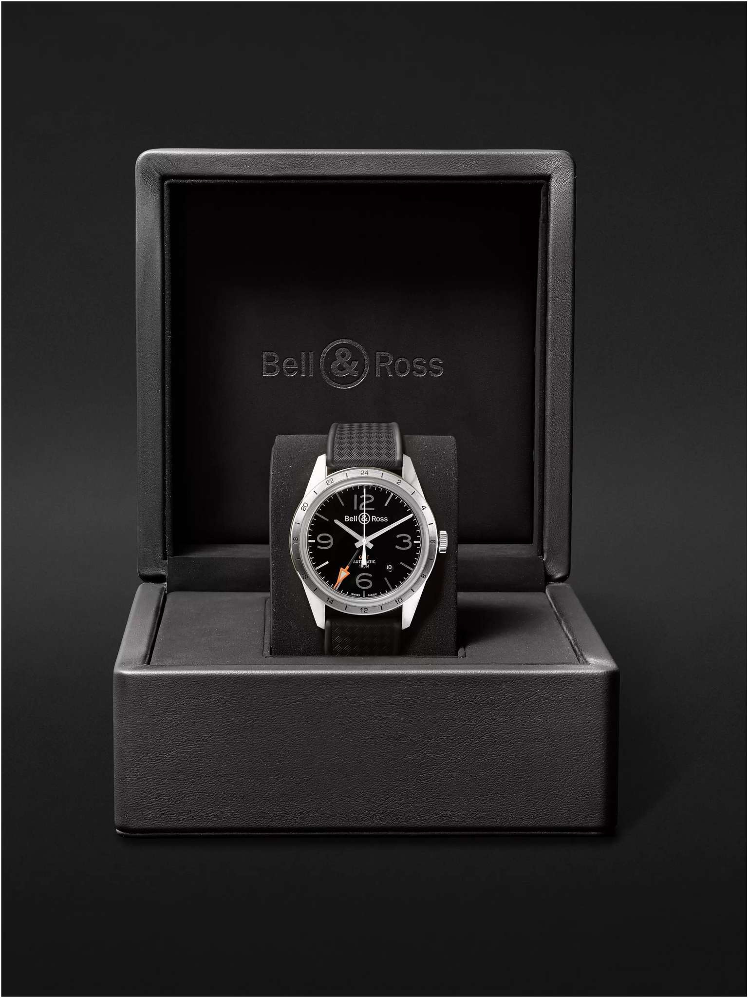 BR 123 42mm Steel and Rubber Watch, Ref. No. BRV123-BL-GMT/SRB - 9