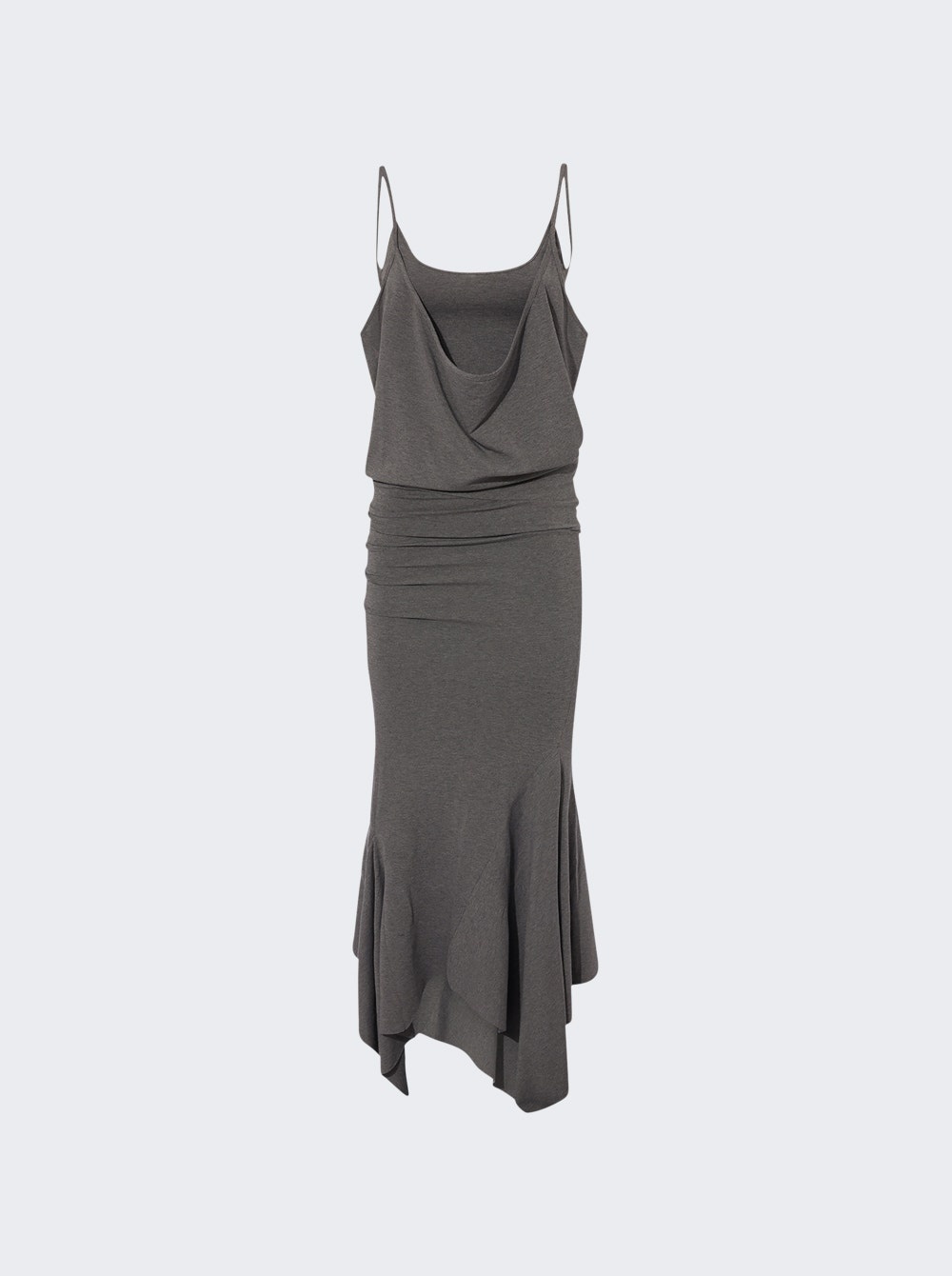 Asymmetric Midi Dress Dark Grey - 1