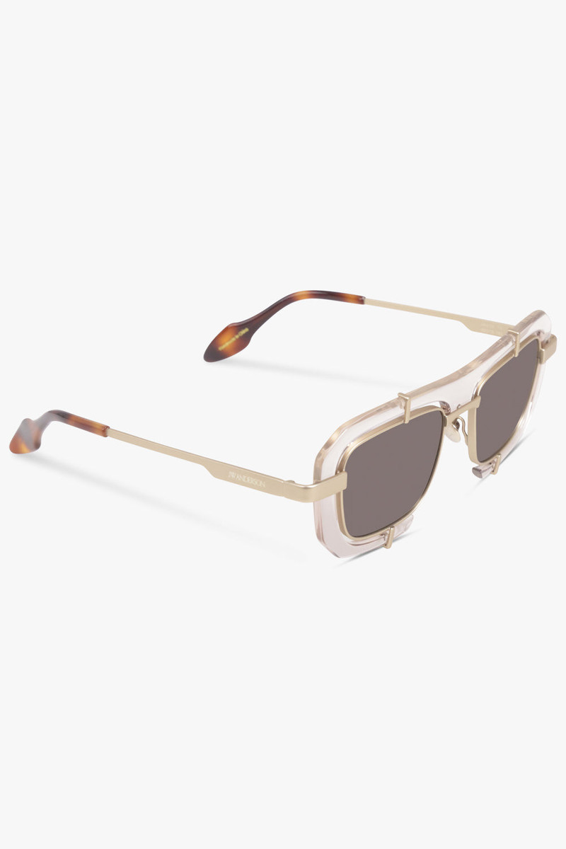 JW Anderson JWA03 GEOMETRIC SUNGLASSES | CLEAR/BLACK outlook