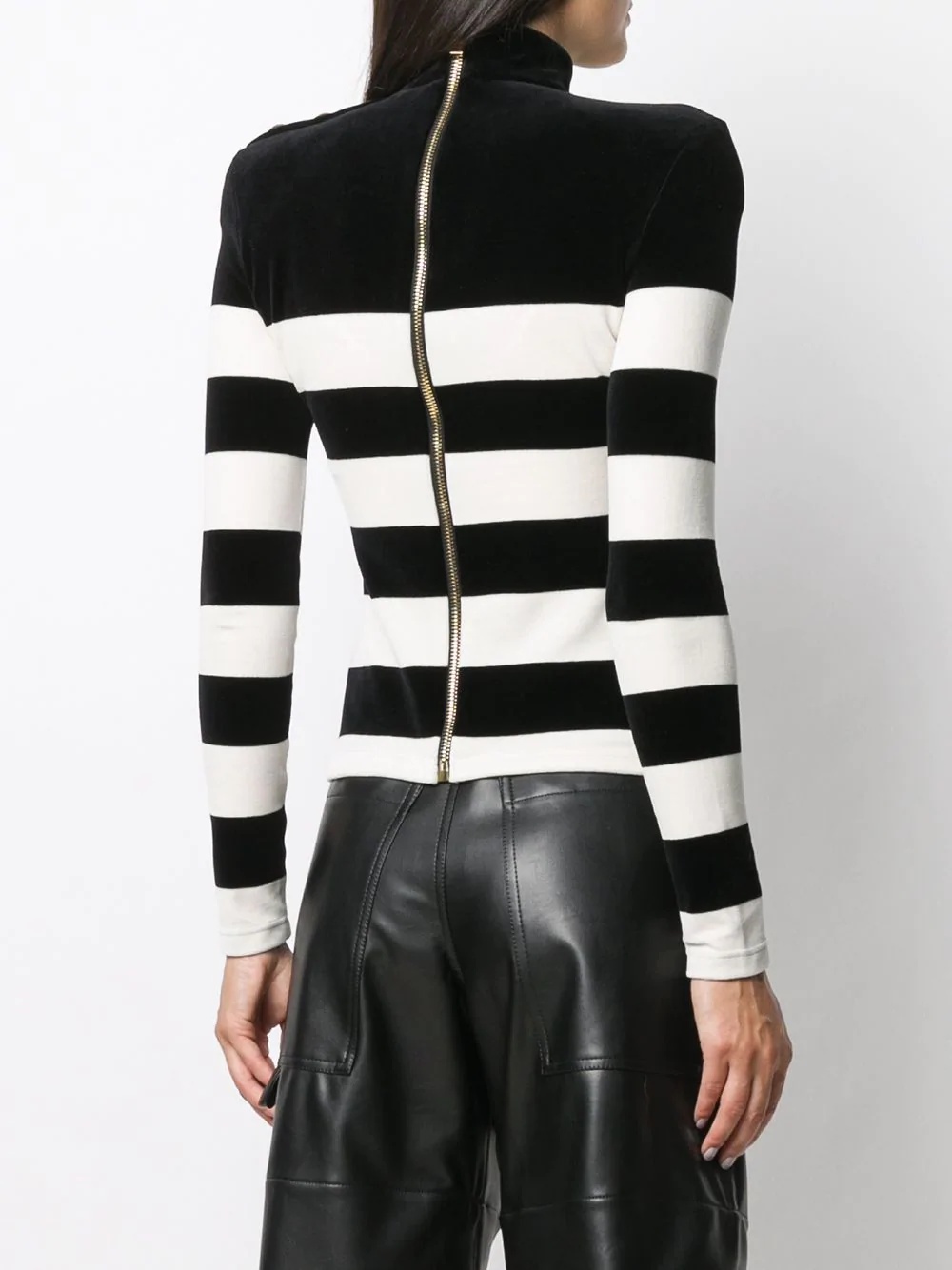 high-neck stripe jumper - 4