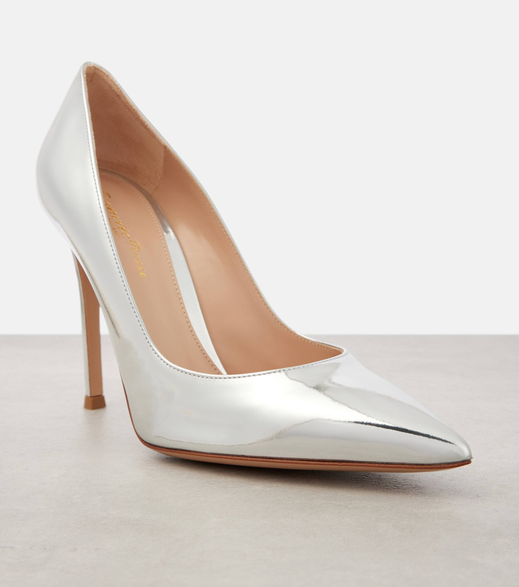 Gianvito 105 metallic leather pumps - 6