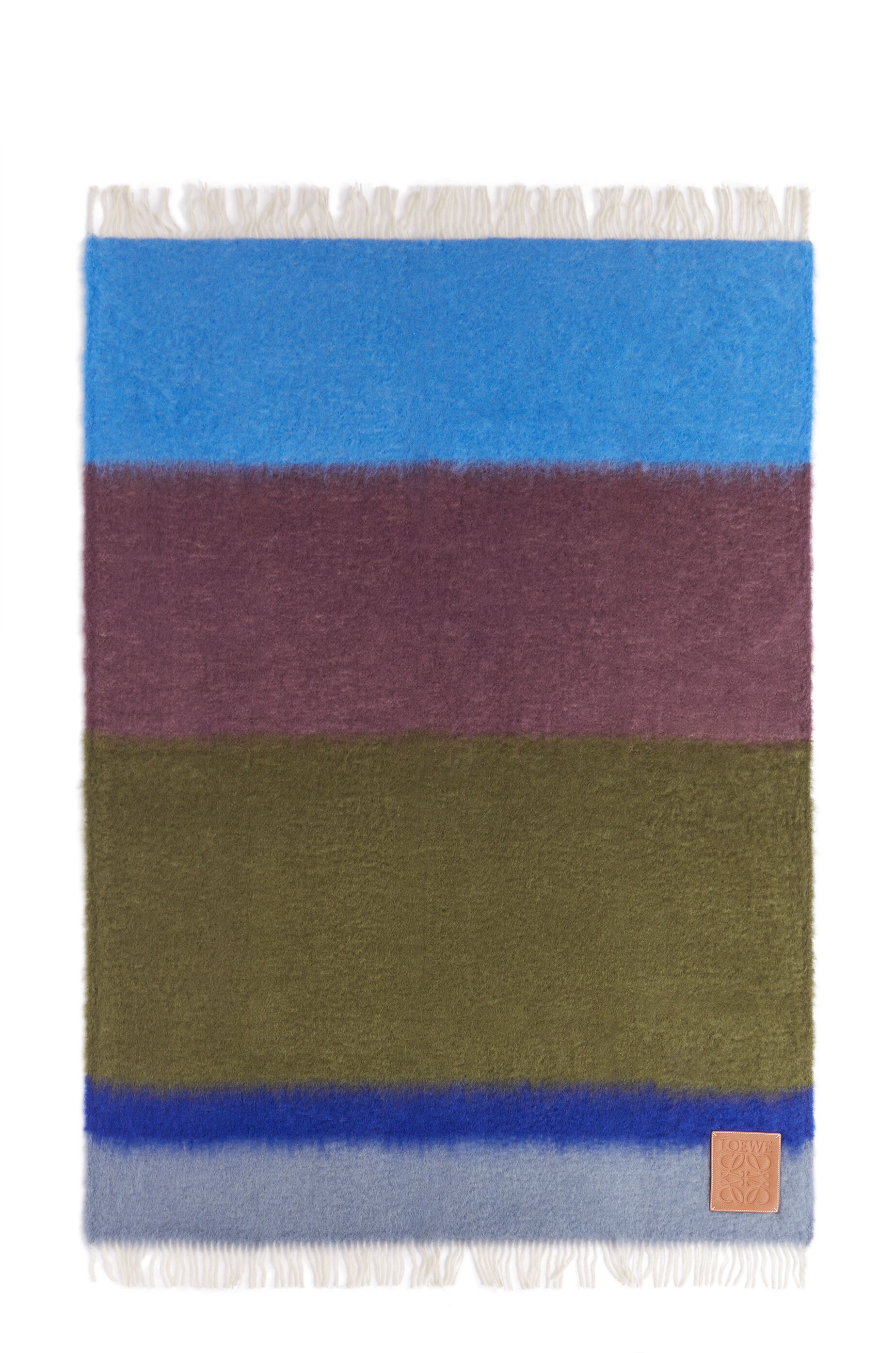Striped blanket in mohair and wool blend - 2