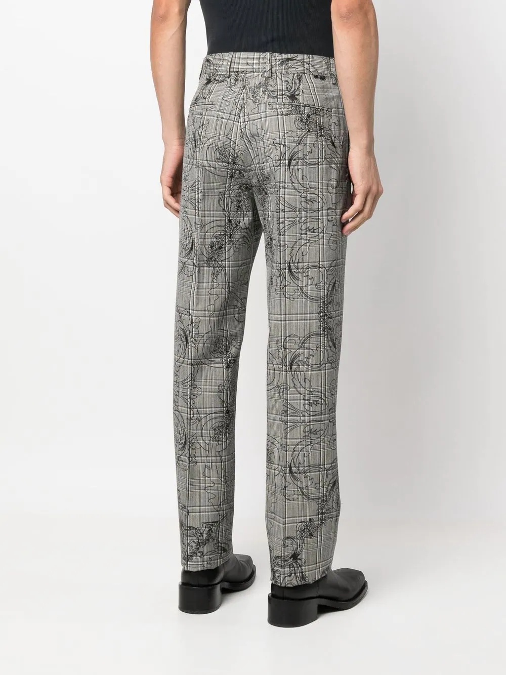 Baroque check-pattern trousers - 4