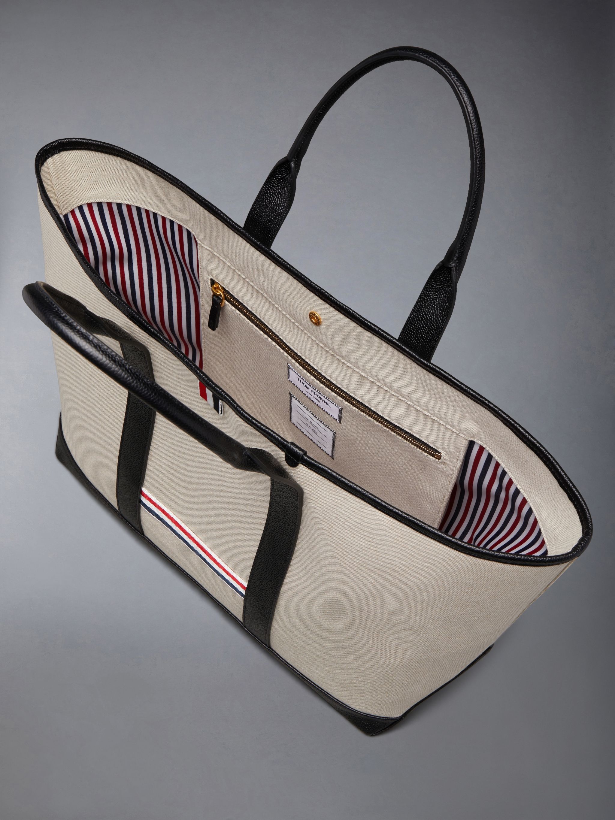 medium RWB-stripe tote bag - 6