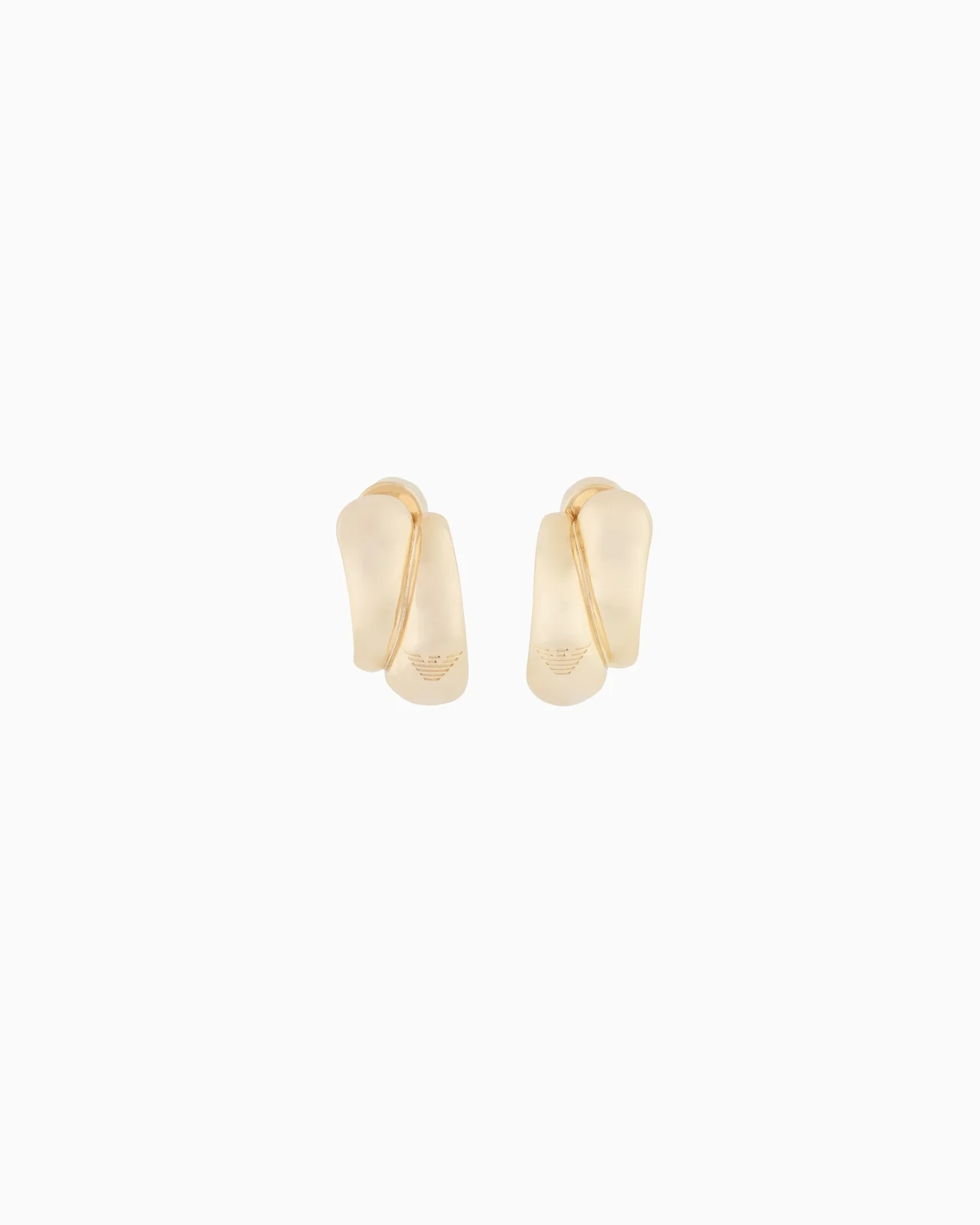 GOLD-TONE BRASS HOOP EARRINGS - 1