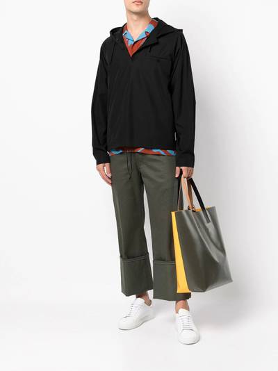 Marni drawstring hem cotton hoodie outlook