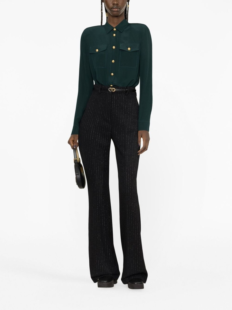 Balmain striped wool-blend flared trousers outlook