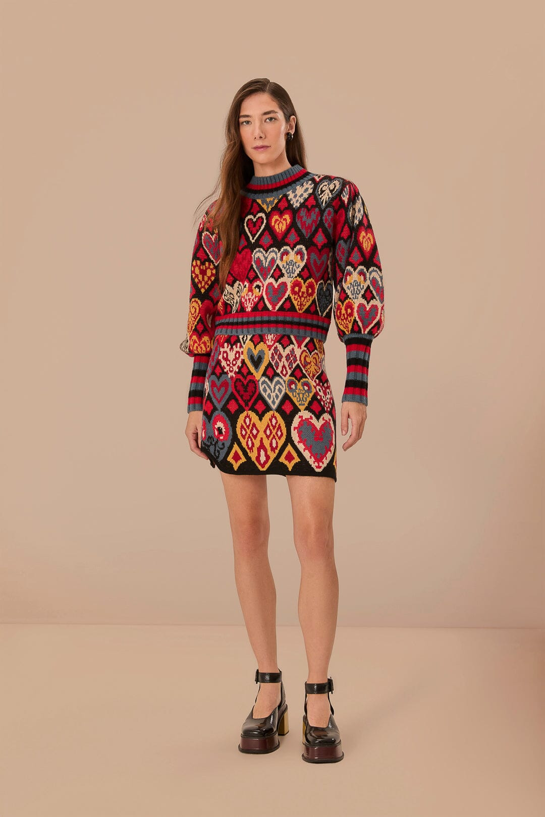 Black Hearts Ikat Knit Sweater - 2