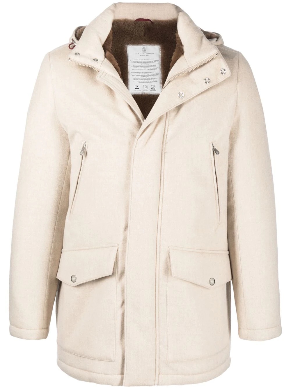 detachable-hooded detail coat - 1