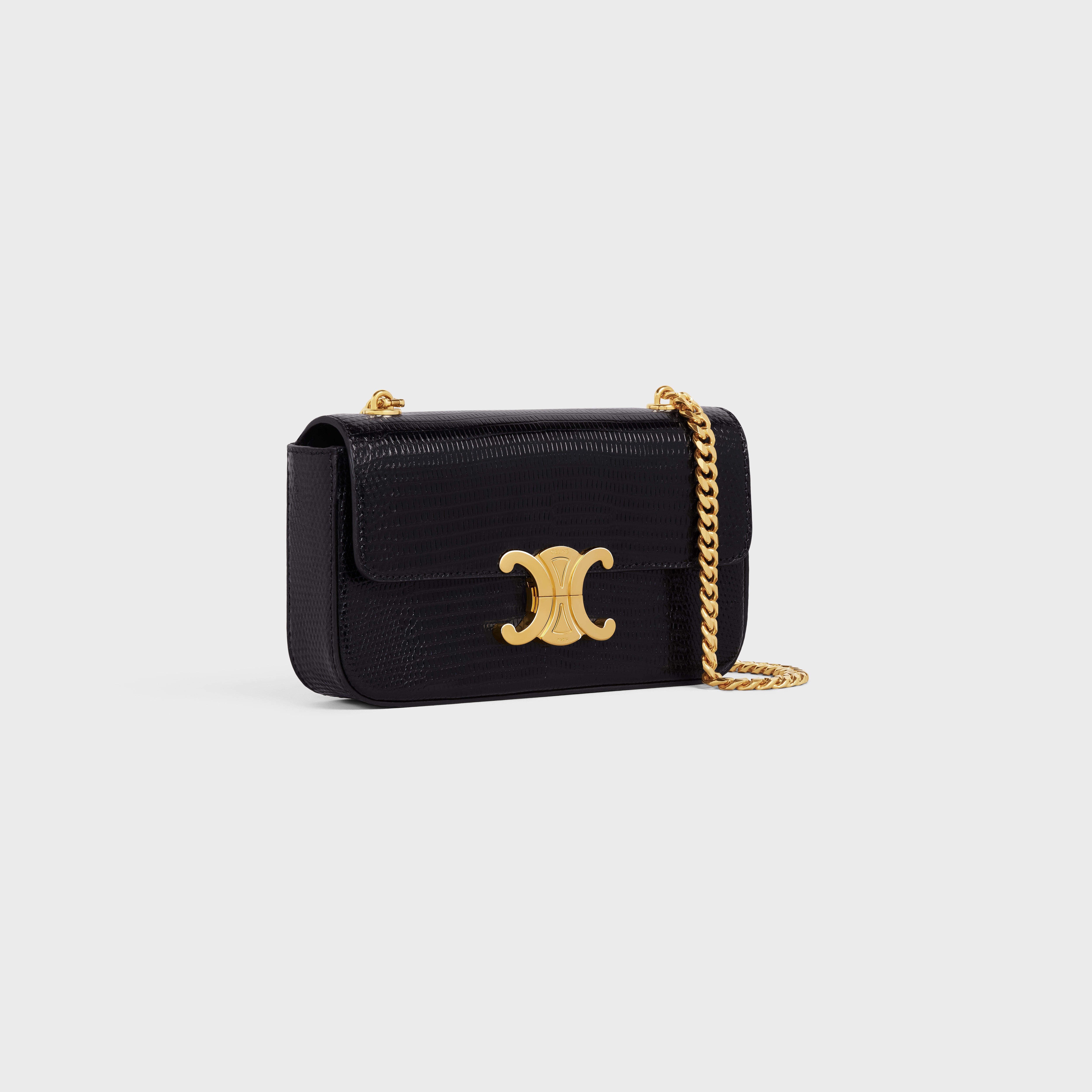 CELINE CHAIN SHOULDER BAG triomphe in Lizard | REVERSIBLE